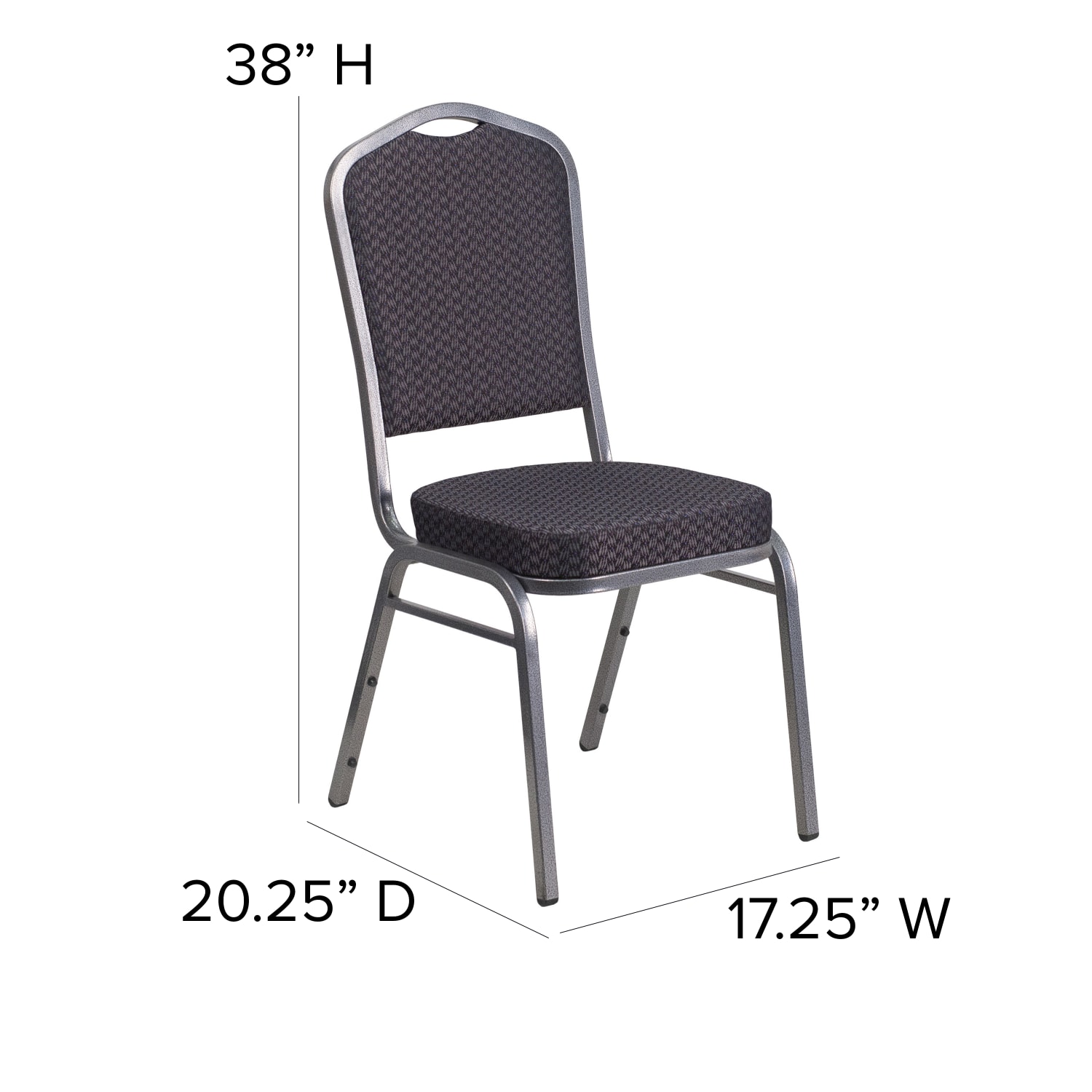 Flash Furniture HERCULES Fabric Crown Back Stacking Banquet Chair BlackSilver PopularChairscom