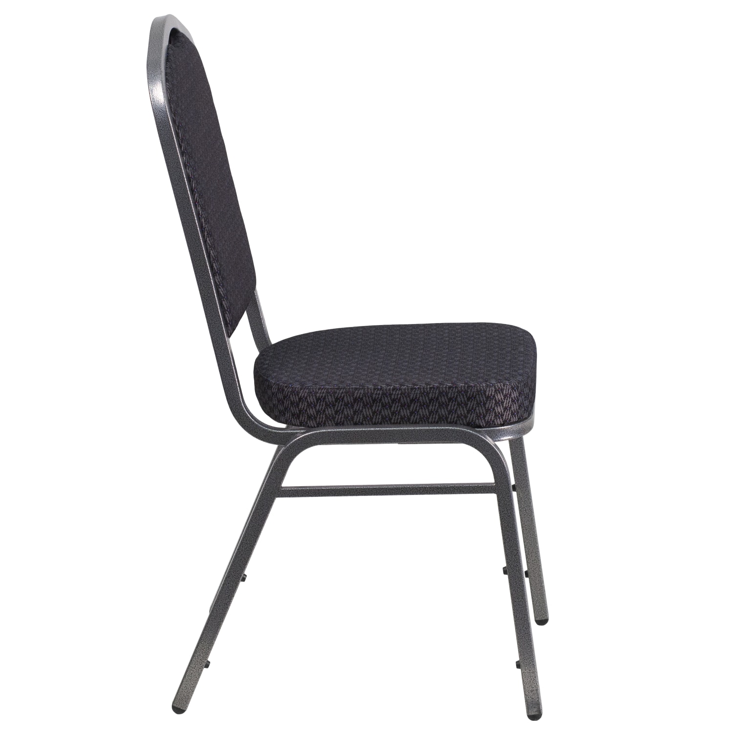 Flash Furniture HERCULES Fabric Crown Back Stacking Banquet Chair BlackSilver PopularChairscom