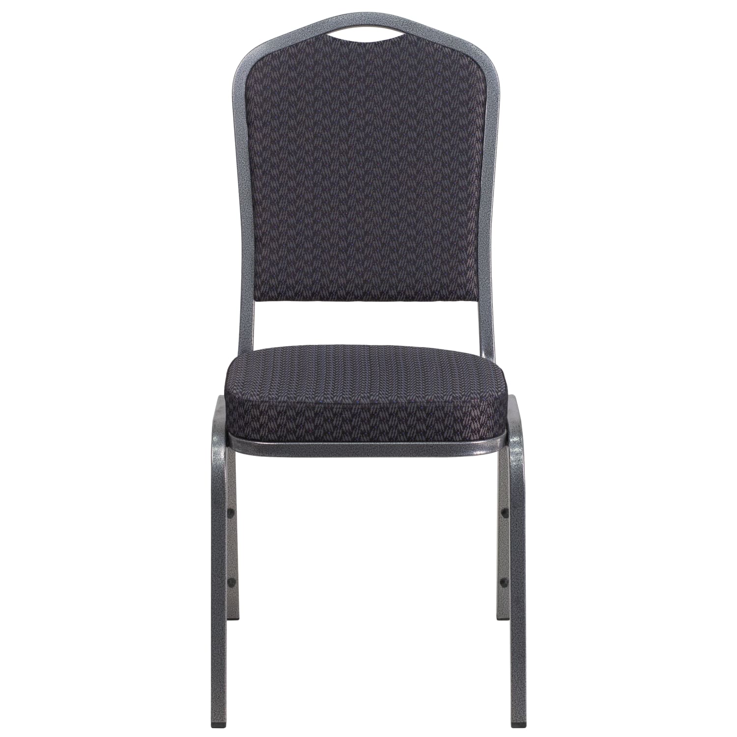 Flash Furniture HERCULES Fabric Crown Back Stacking Banquet Chair BlackSilver PopularChairscom