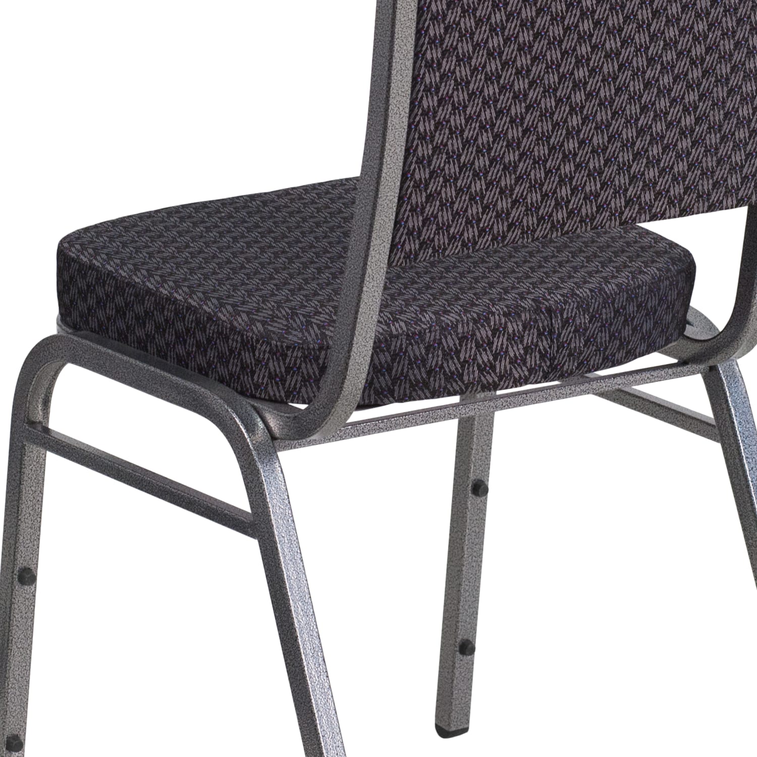 Flash Furniture HERCULES Fabric Crown Back Stacking Banquet Chair BlackSilver PopularChairscom
