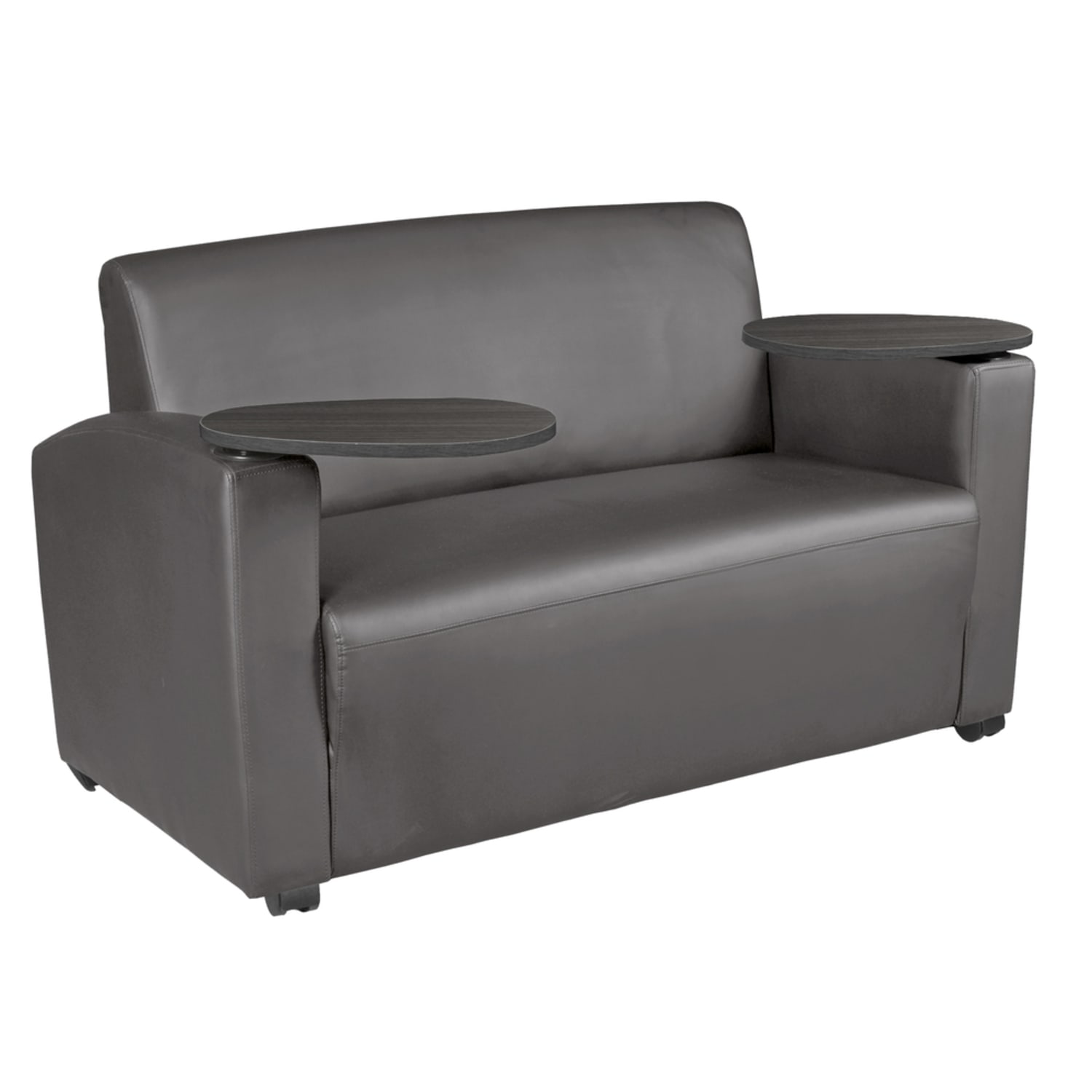 Regency Supernova Loveseat With Tablet Arm, 33inH x 56inW x 29inD, Gray