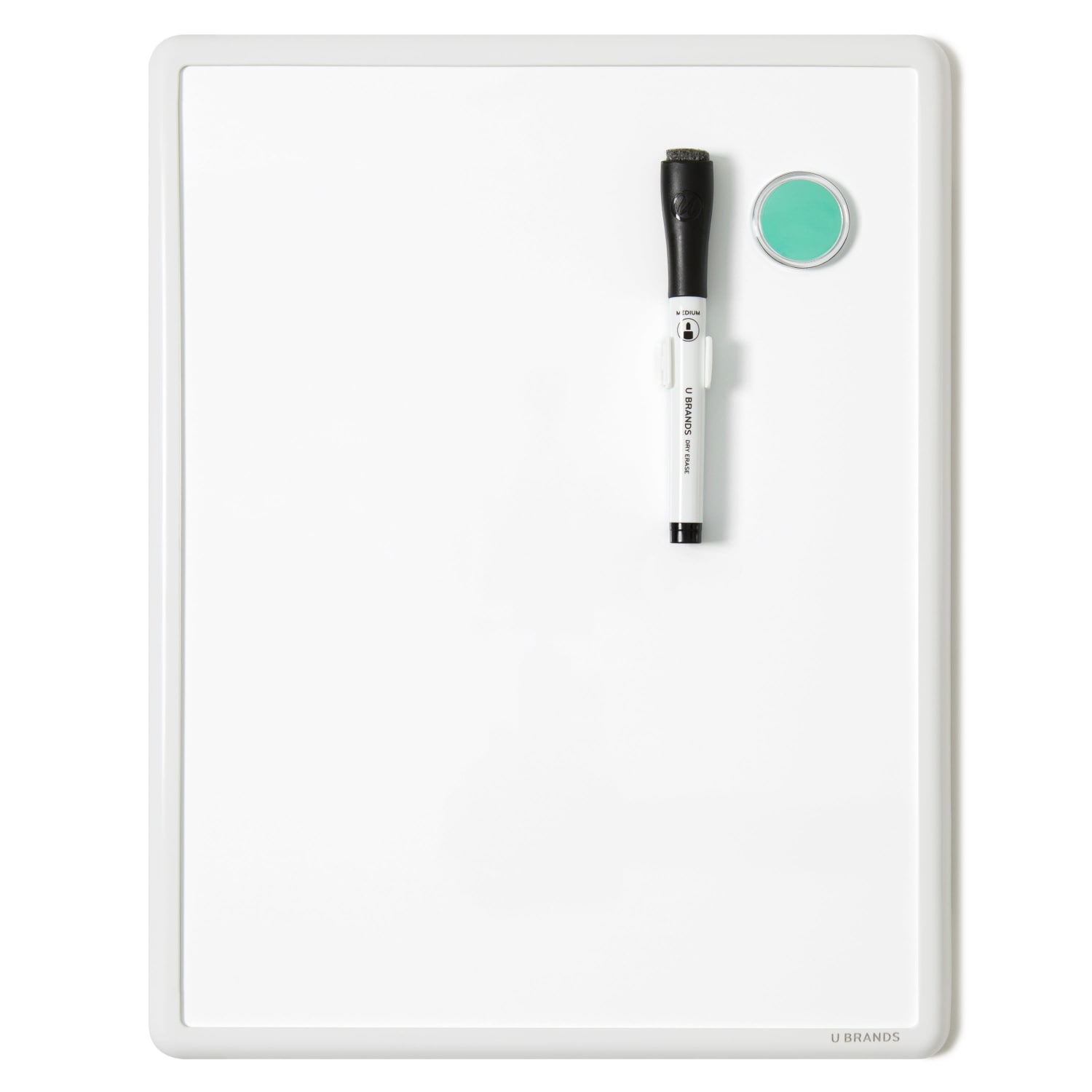 U Brands Contempo Magnetic Dry-Erase Board, 14in X 11in, White Plastic Frame (252U00-04)