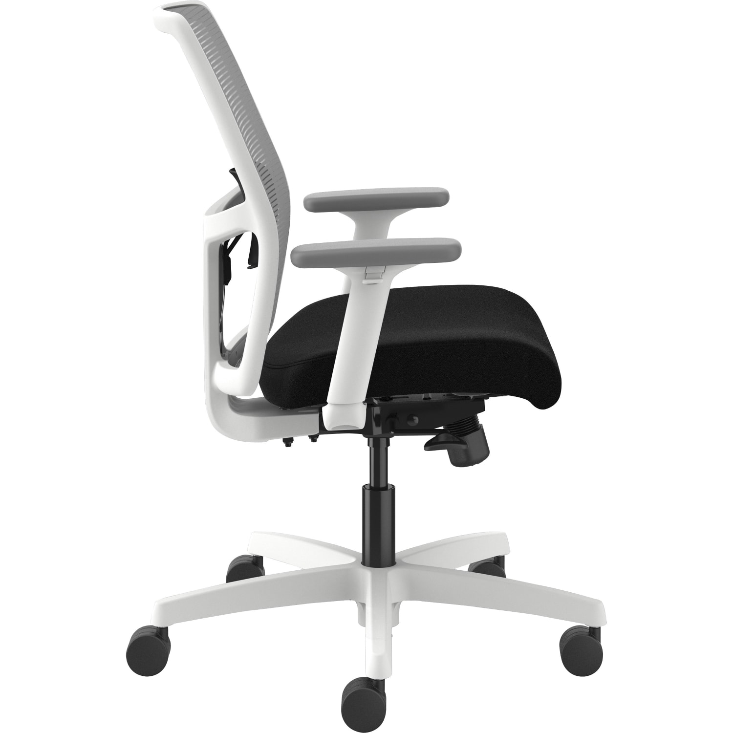 HON Ignition Low-back Task Chair - Black Seat Color - Fog Back Color - Mesh Back Material - Designer White Frame Color - Low Back - 1 Each - Image 4