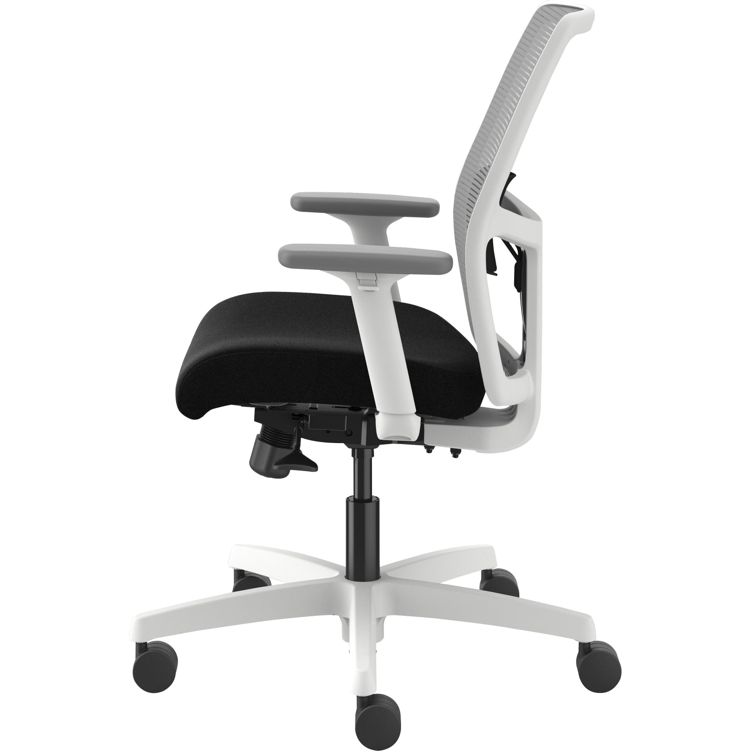 HON Ignition Low-back Task Chair - Black Seat Color - Fog Back Color - Mesh Back Material - Designer White Frame Color - Low Back - 1 Each - Image 5