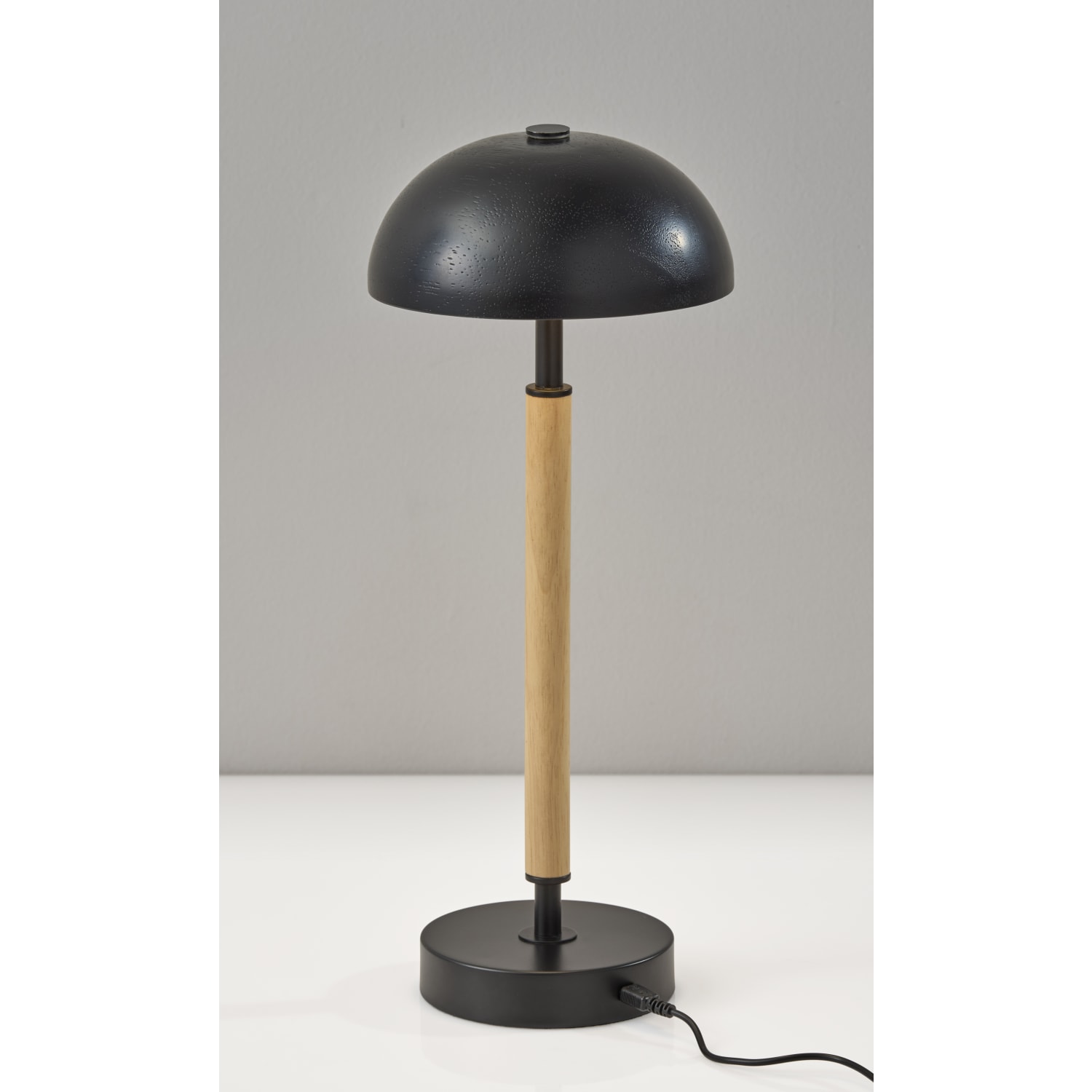 Adesso Ronny LED Cordless Table Lamp, 14-5/8inH, Black Shade/Natural & Black Base - Image 3
