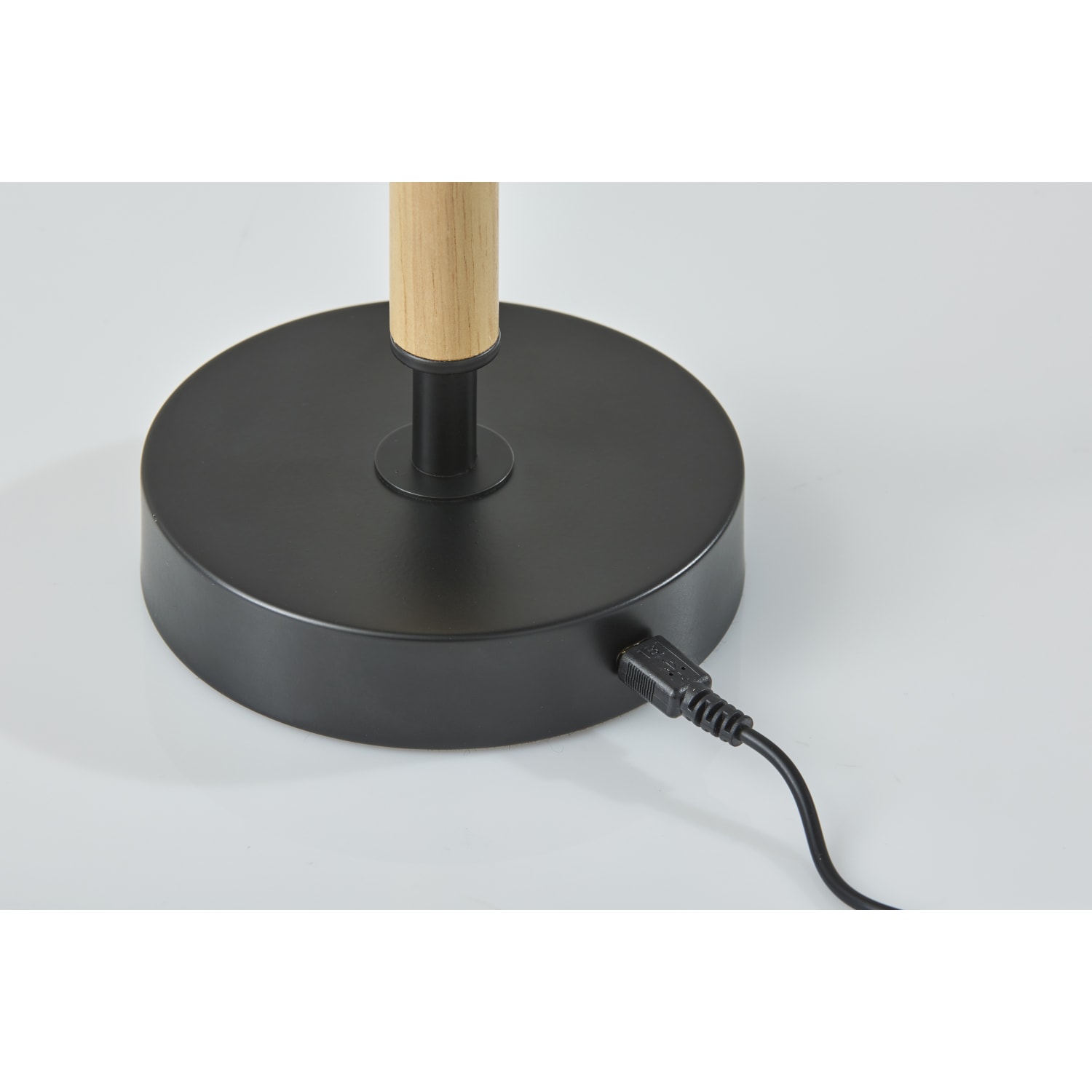 Adesso Ronny LED Cordless Table Lamp, 14-5/8inH, Black Shade/Natural & Black Base - Image 5