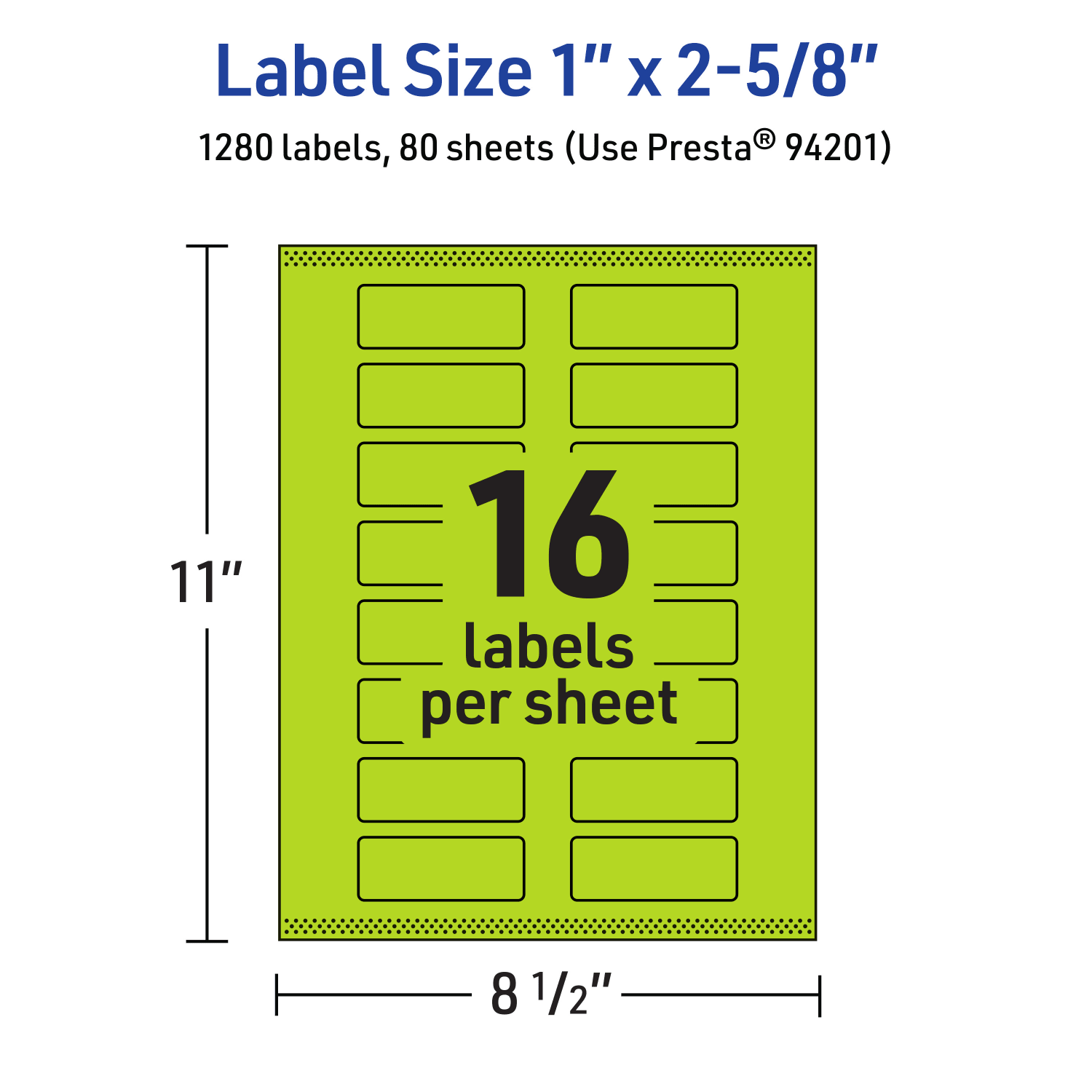 Avery Print-To-The-Edge Labels With Sure Feed Technology And Easy Peel, 94201-BGP80, Rectangle, 1in x 2-5/8in, Matte Bright Green, Pack of 1280 - Image 6