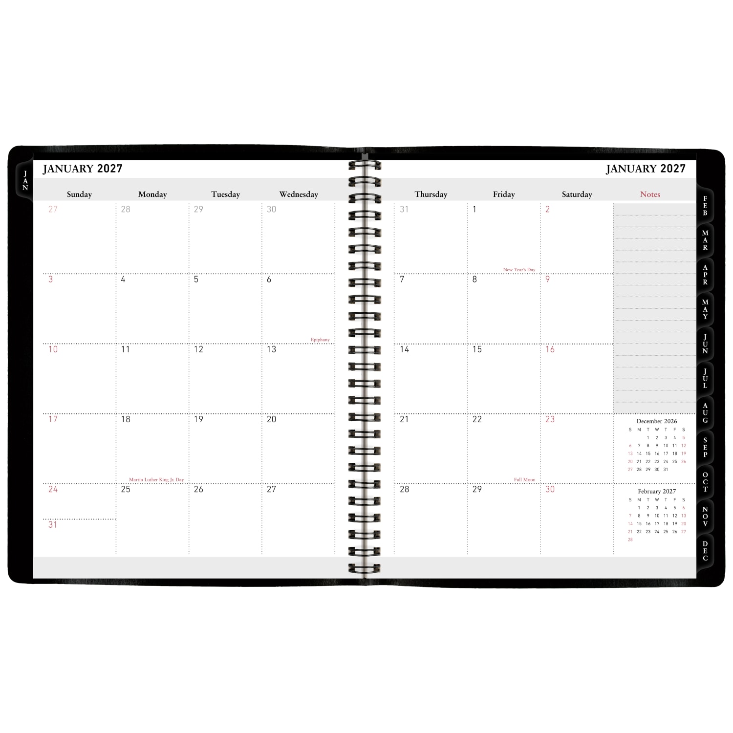 Office Depot Brand 13-Month Monthly Planner, 7in x 9in, Black, January 2027 to January 2028, OD71110027 - Image 3