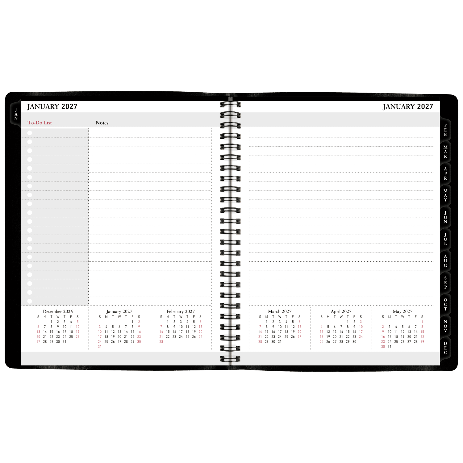 Office Depot Brand 13-Month Monthly Planner, 7in x 9in, Black, January 2027 to January 2028, OD71110027 - Image 4