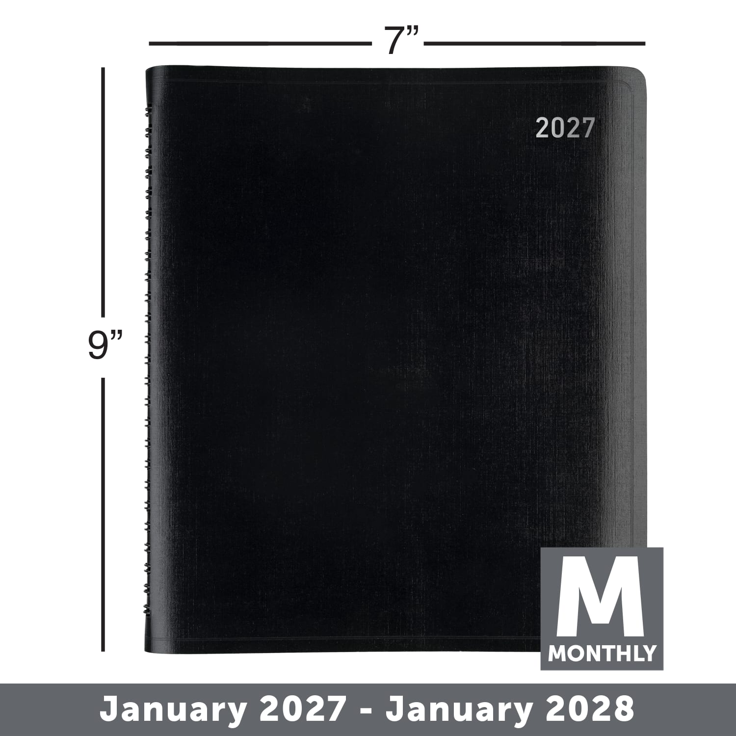 Office Depot Brand 13-Month Monthly Planner, 7in x 9in, Black, January 2027 to January 2028, OD71110027 - Image 5