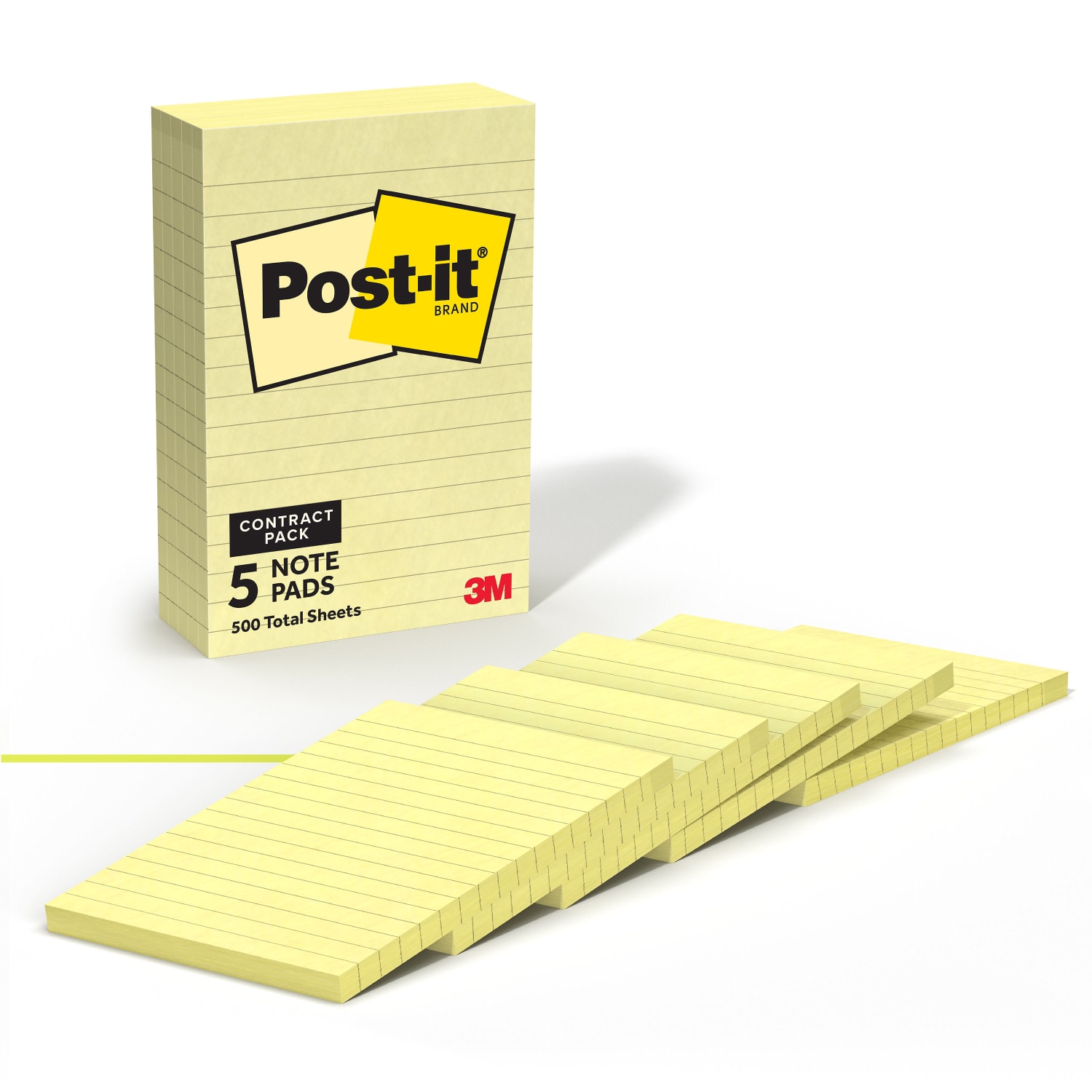 Post-it Sticky Notes, 4 x 6 in, 5 Sticky Note Pads, 100 Sheets/Pad, School Supplies and Office Products, Canary Yellow