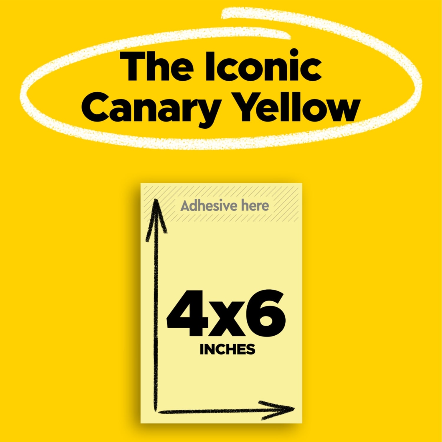 Post-it Sticky Notes, 4 x 6 in, 5 Sticky Note Pads, 100 Sheets/Pad, School Supplies and Office Products, Canary Yellow - Image 3