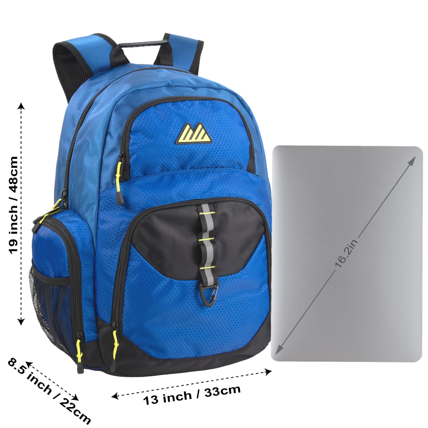 Summit Ridge Multi-Pocket Daisy Chain Backpacks With 17in Laptop Sleeves, Black/Blue/Gray, Total Qty 12 - Image 6