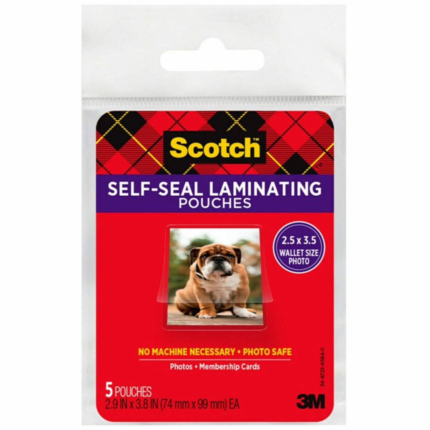 3M Self-Sealing Photo Laminating Sheets, 2 1/2in x 3 1/2in, Pack Of 5 - Image 3