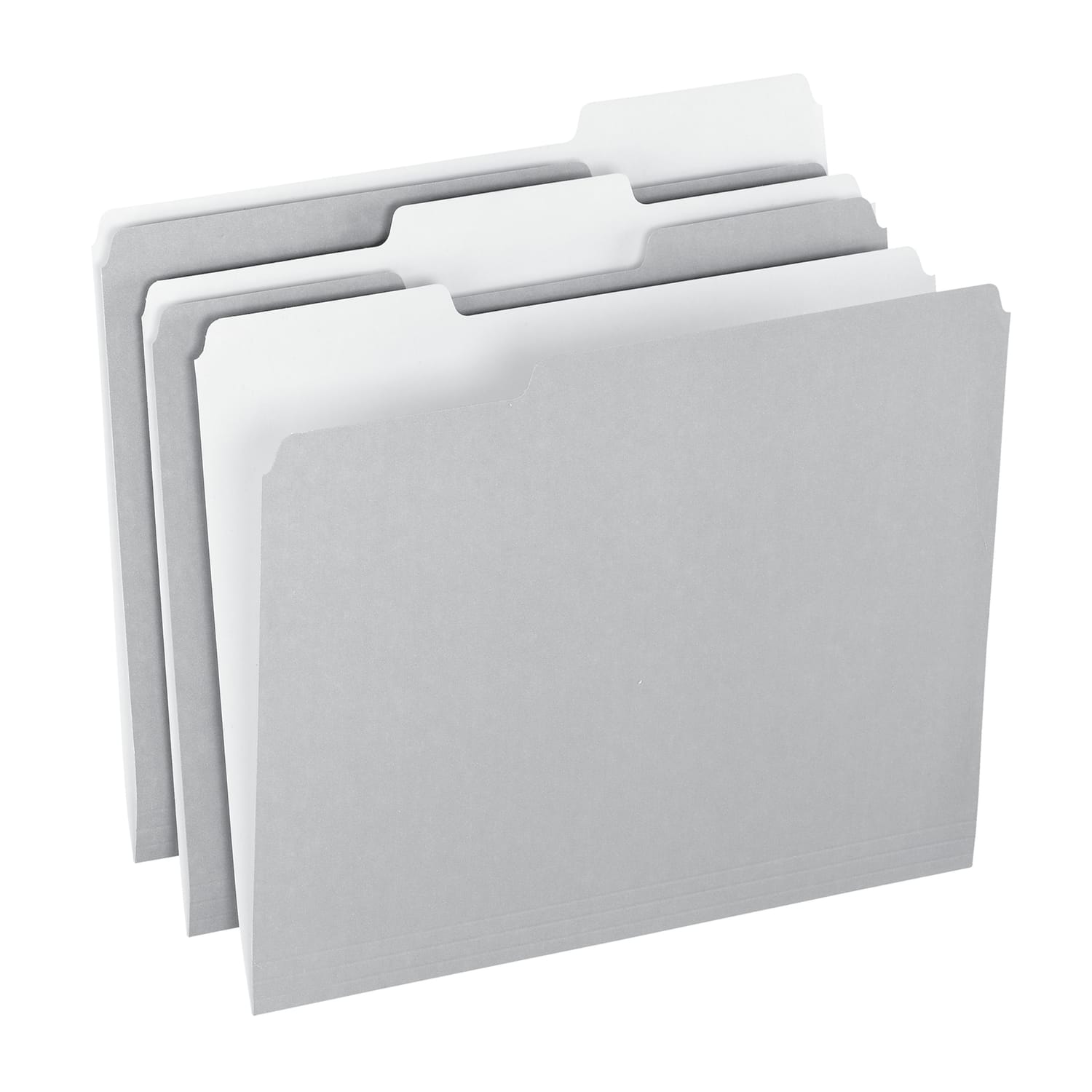Office Depot Brand 2-Tone File Folders, 1/3 Cut, Letter Size, Gray, Box Of 100