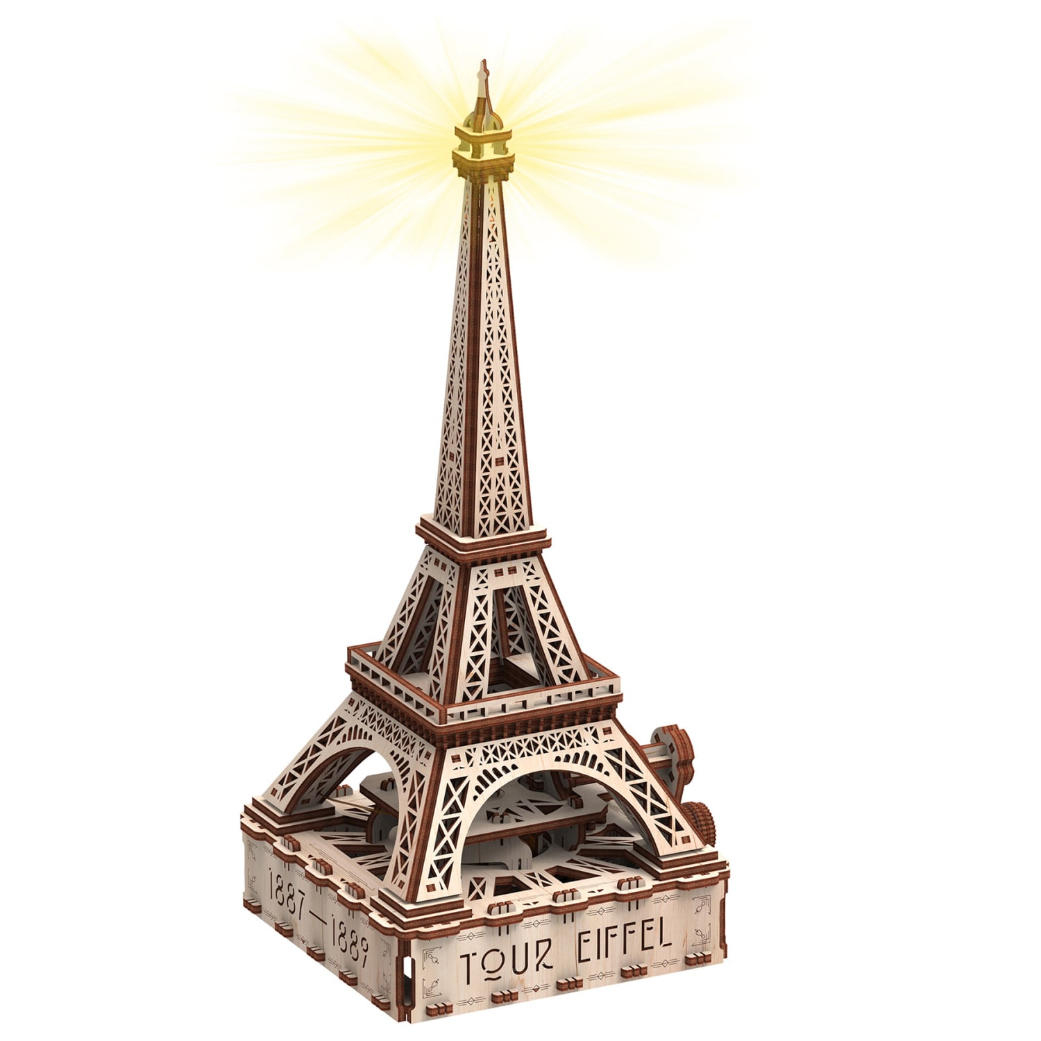 Mr.PLAYWOOD Eiffel Tower Eco-light 3D Wooden STEM Model - Image 3
