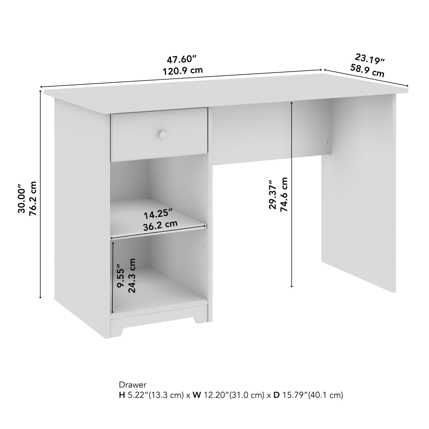 Bush Furniture Cabot 48inW Computer Desk With Storage, Heather Gray, Standard Delivery - Image 5