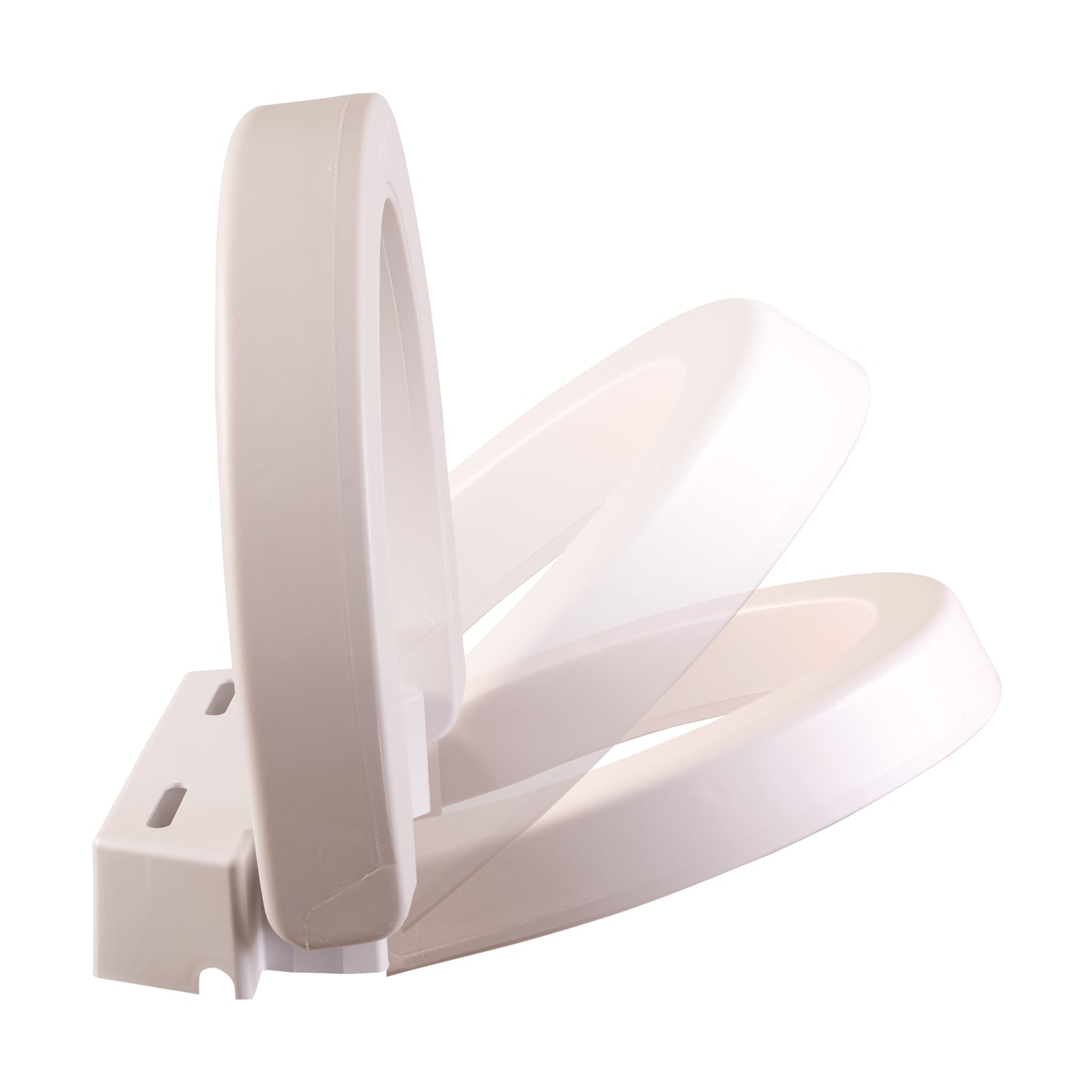 MABIS Hinged Elevated Toilet Seat Riser, 3inH x 14inW x 19inD, White - Image 5