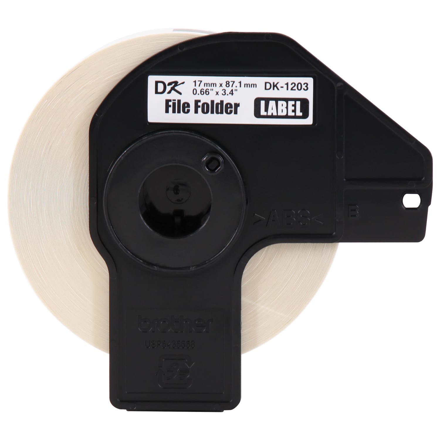 Brother Genuine DK-12033PK Die-Cut File Folder Labels, 3-7/16in x 11/16in, White, 300 Labels Per Roll, Box Of 3 Rolls - Image 4
