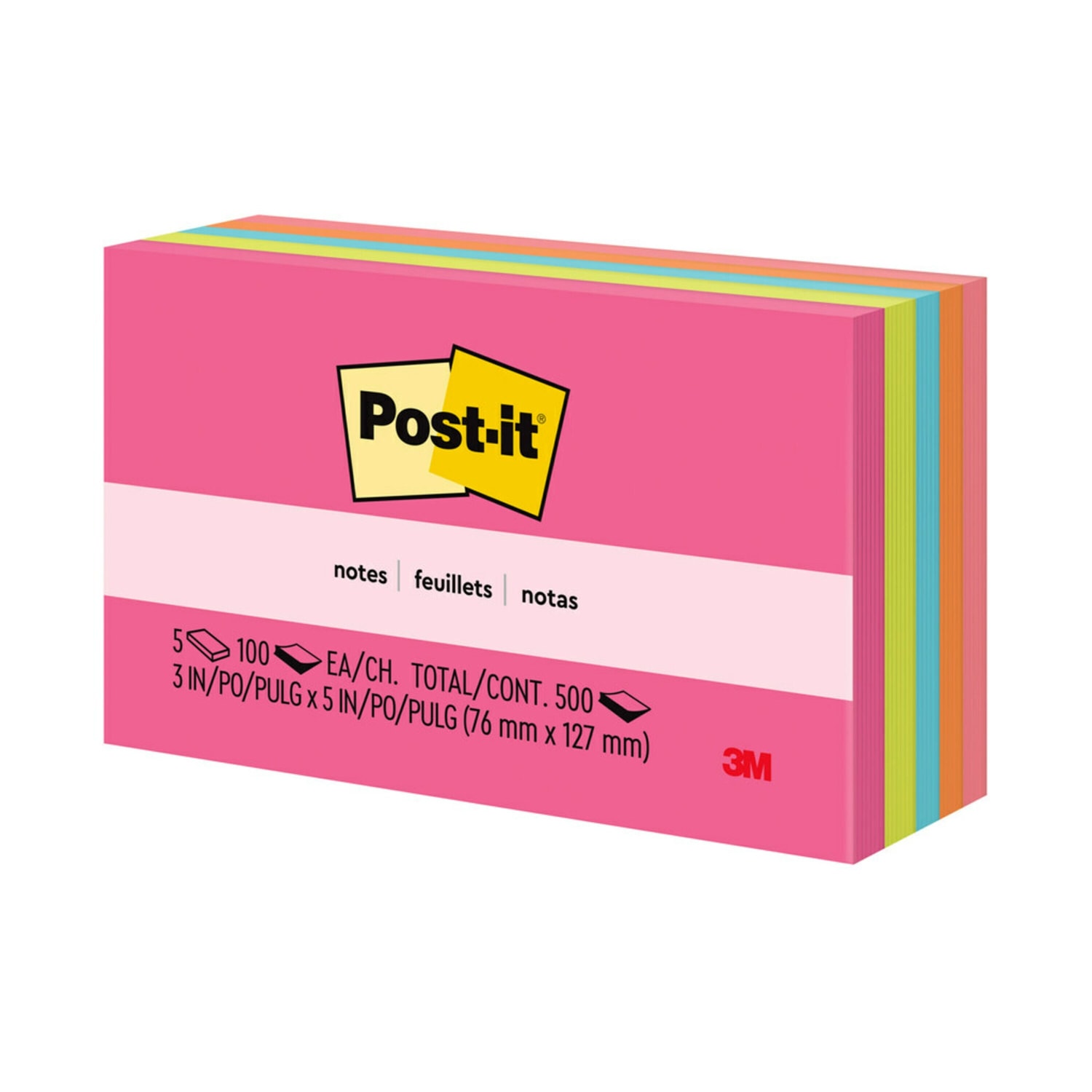 Post-it Notes, 5 Pads, 3 in x 5 in, Clean Removal, School Supplies and Office Products, Sticky Notes  - 6555PK - Image 4