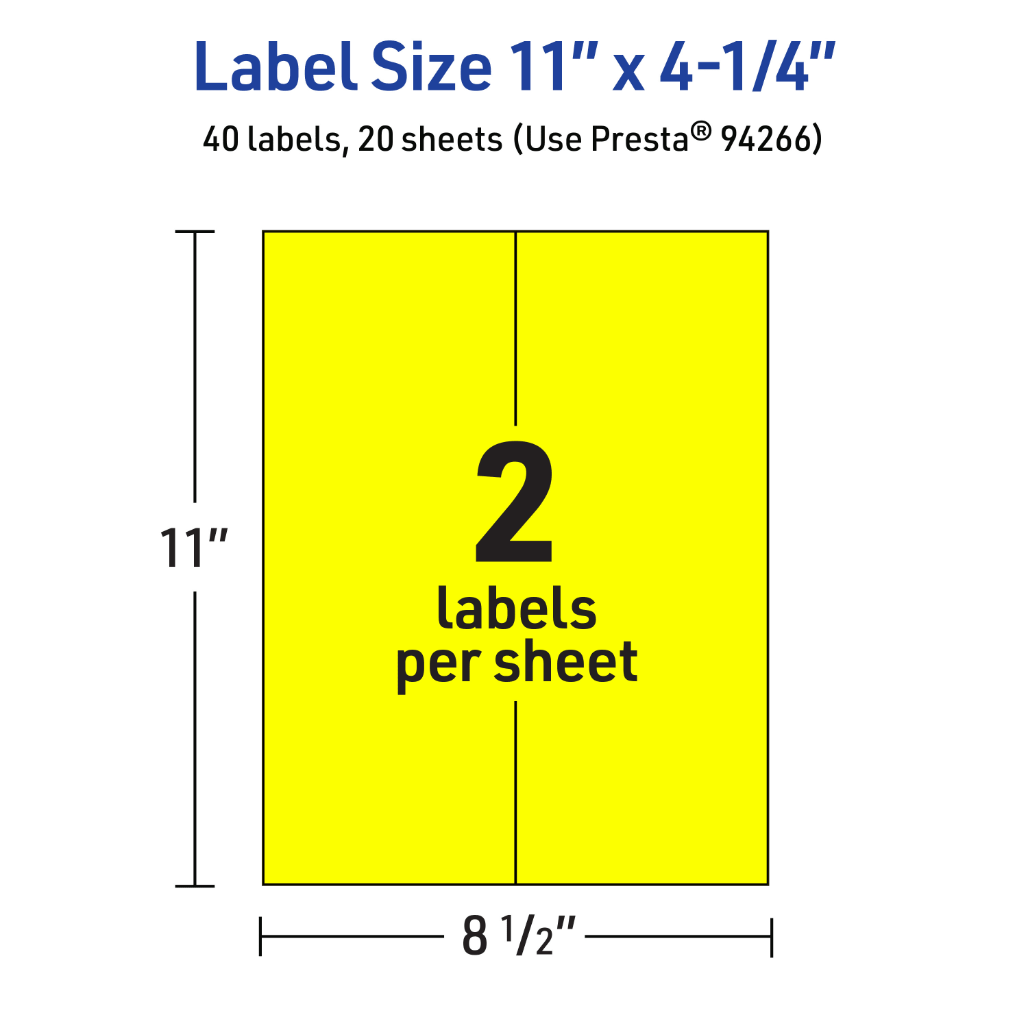 Avery Printable Labels, 94266-NYP20, Rectangle, 11in x 4-1/4in, Matte Neon Yellow, Pack of 40 - Image 6