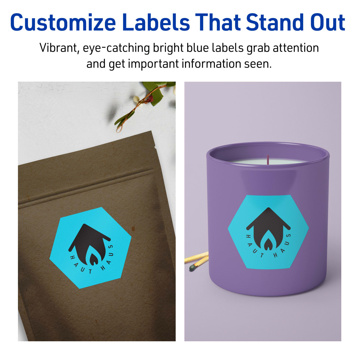 Avery Print-To-The-Edge Labels With Sure Feed Technology, 94121-BBP40, Hexagon, 2-1/2in x 2-57/64in, Matte Bright Blue, Pack of 240 - Image 4