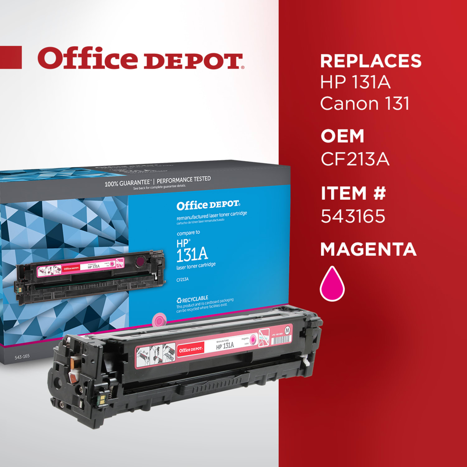 Office Depot Remanufactured Magenta Toner Cartridge Replacement For HP 131A - Image 6
