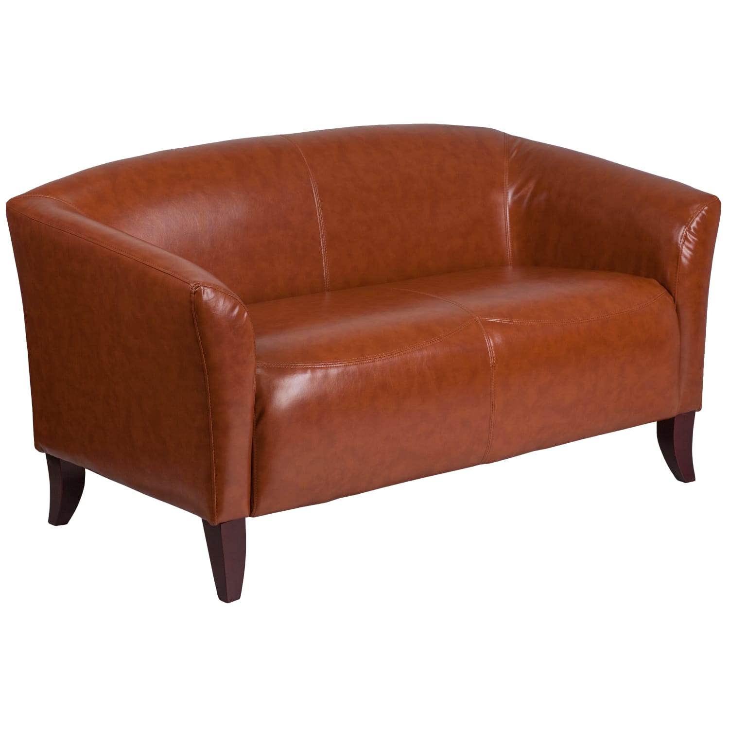 Flash Furniture Hercules Imperial Leathersoft Loveseat, 29inH x 52inW x 29inD, Cognac/Cherry - Image 3