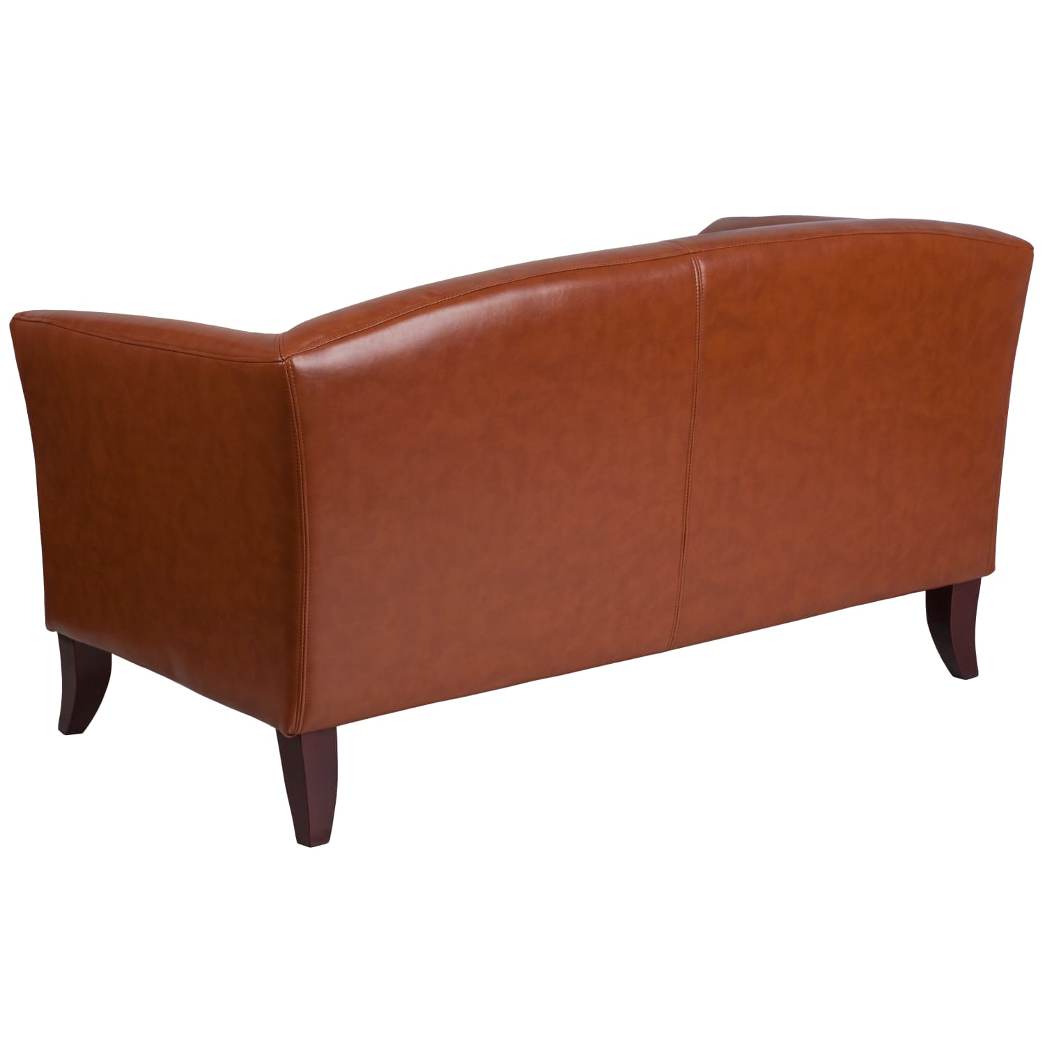 Flash Furniture Hercules Imperial Leathersoft Loveseat 29inH x 52inW x 29inD CognacCherry PopularChairscom Flash Furniture Hercules Imperial Leathersoft Loveseat 29inH x 52inW x 29inD CognacCherry PopularChairscom