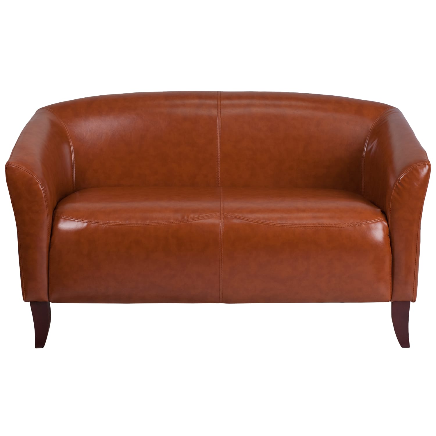 Flash Furniture Hercules Imperial Leathersoft Loveseat 29inH x 52inW x 29inD CognacCherry PopularChairscom Flash Furniture Hercules Imperial Leathersoft Loveseat 29inH x 52inW x 29inD CognacCherry PopularChairscom