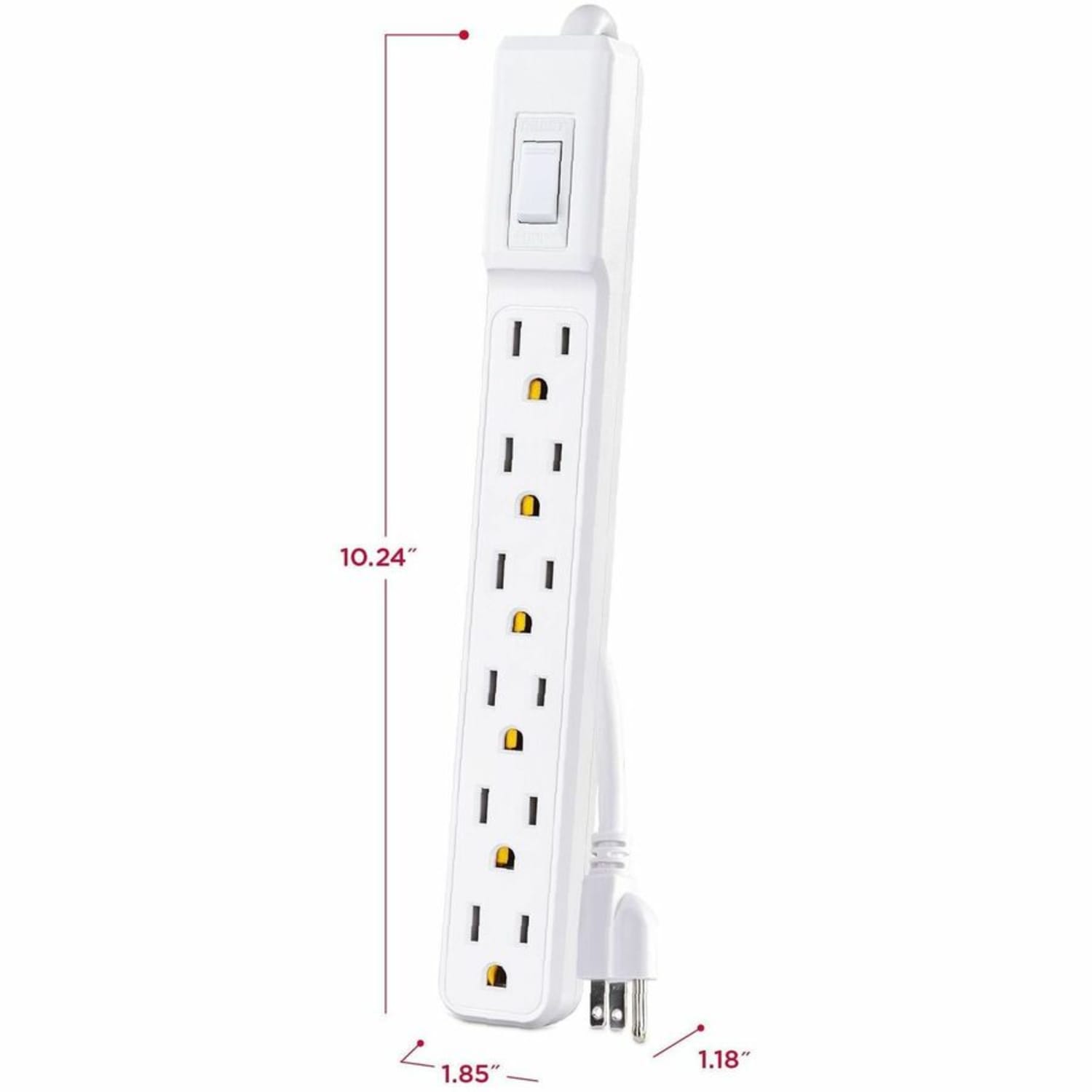 CyberPower MP1044NN Multipack - (2) 6-Outlet Power Strips, White, 2ft Cord, 1 Year Limited Warranty - Image 4