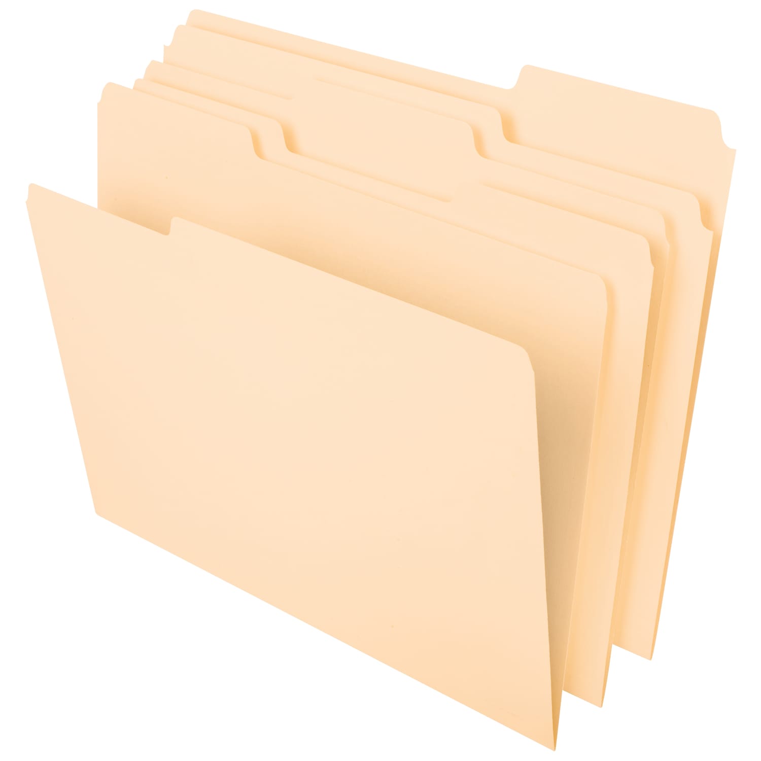 Office Depot Brand File Folders, 1/3 Tab Cut, Assorted Position, Letter Size, Manila, Pack Of 100 Folders