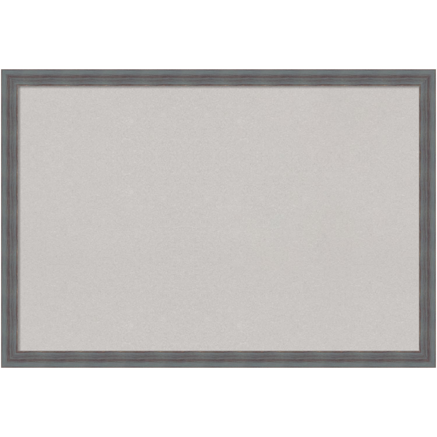 Amanti Art Dixie Non-Magnetic Cork Bulletin Board, 38in x 26in, Gray, Blue Gray Wood Frame