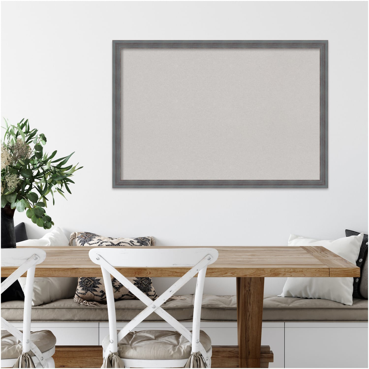 Amanti Art Dixie Non-Magnetic Cork Bulletin Board, 38in x 26in, Gray, Blue Gray Wood Frame - Image 4