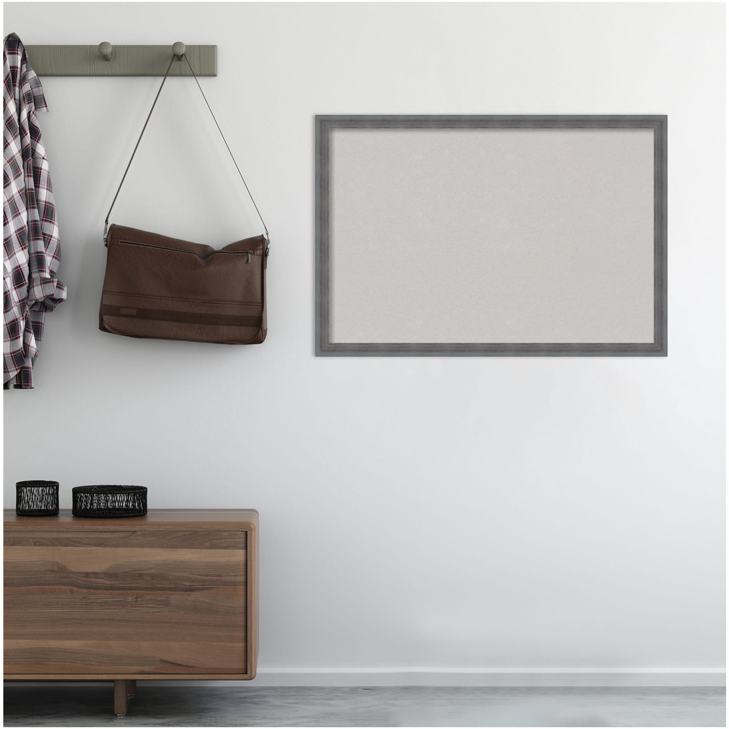 Amanti Art Dixie Non-Magnetic Cork Bulletin Board, 38in x 26in, Gray, Blue Gray Wood Frame - Image 5