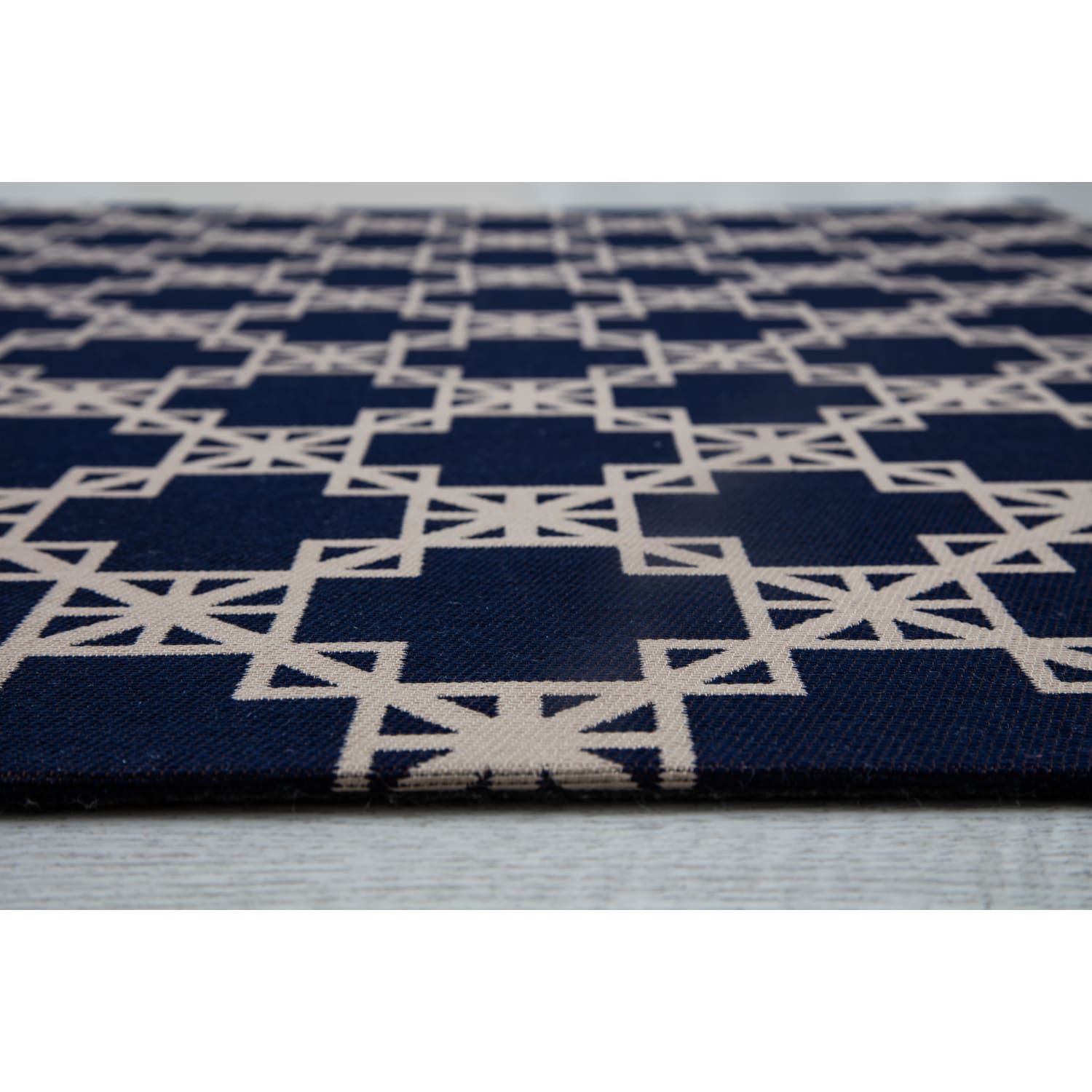 Anji Mountain Aberdeen Rug'd Chair Mat, 1/4inH x 36inW x 48inD, Blue/Tan - Image 4