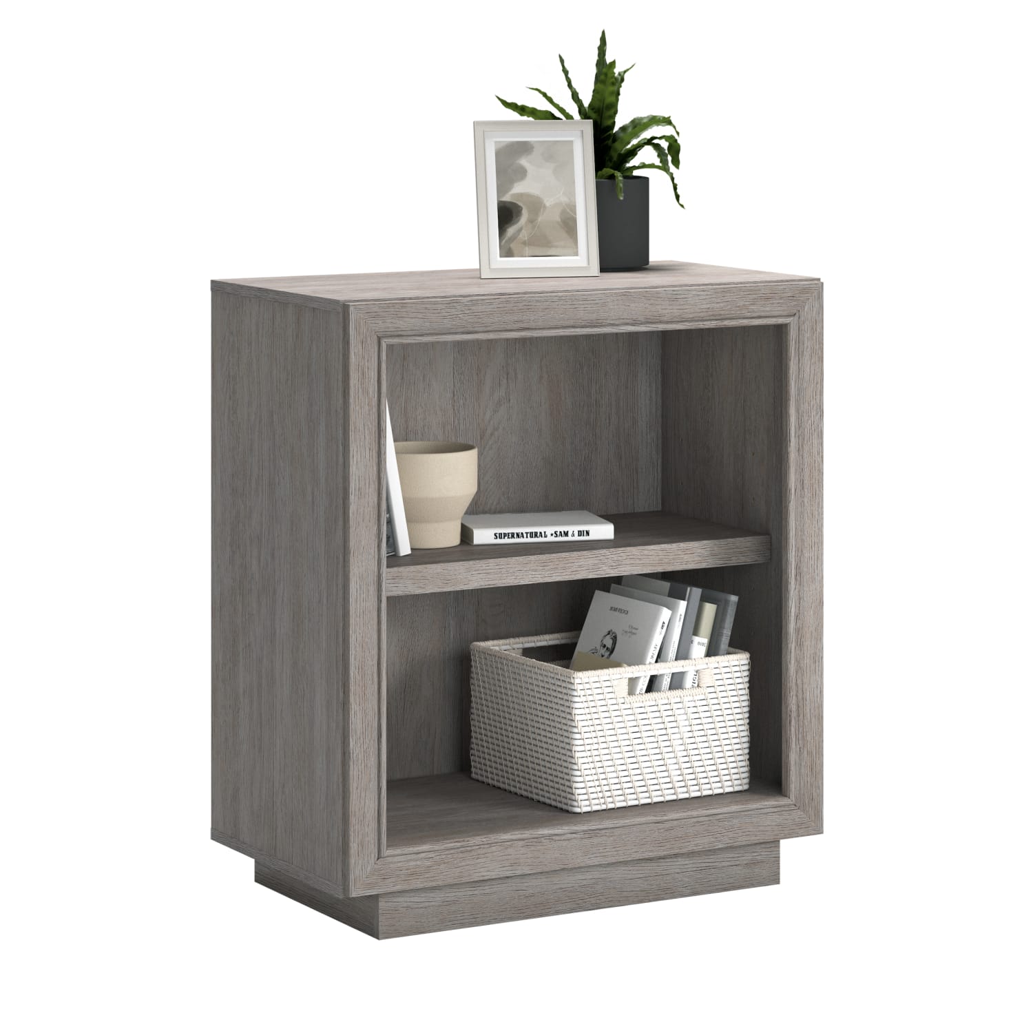 Sauder Hayes Garden 34inH 2-Shelf Bookcase, Ashen Oak - Image 3
