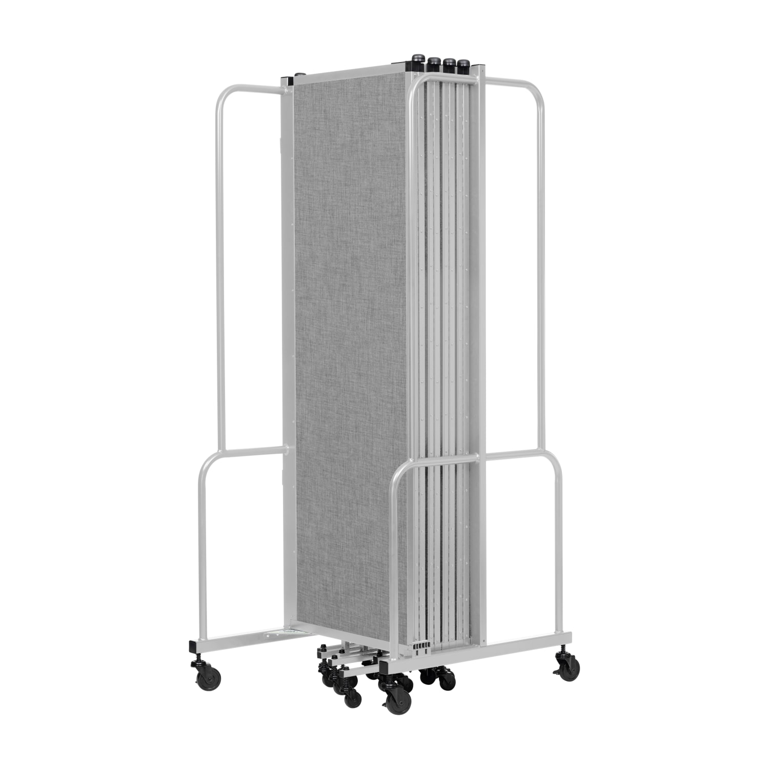 National Public Seating Room Divider, 9 Sections, 72inH x 210inW x 27inD, Gray - Image 4