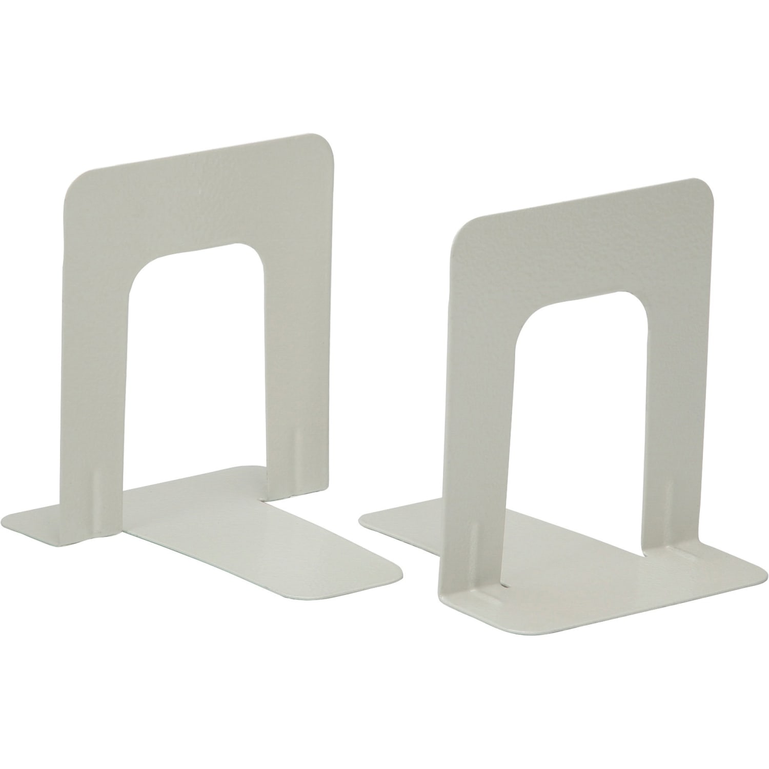 SKILCRAFT Heavy-Duty Bookends, 6inH x 4.75inW x 6inD, Heavy Duty, Rounded Edge, 18% Recycled, Beige, Metal, 1 Pair
