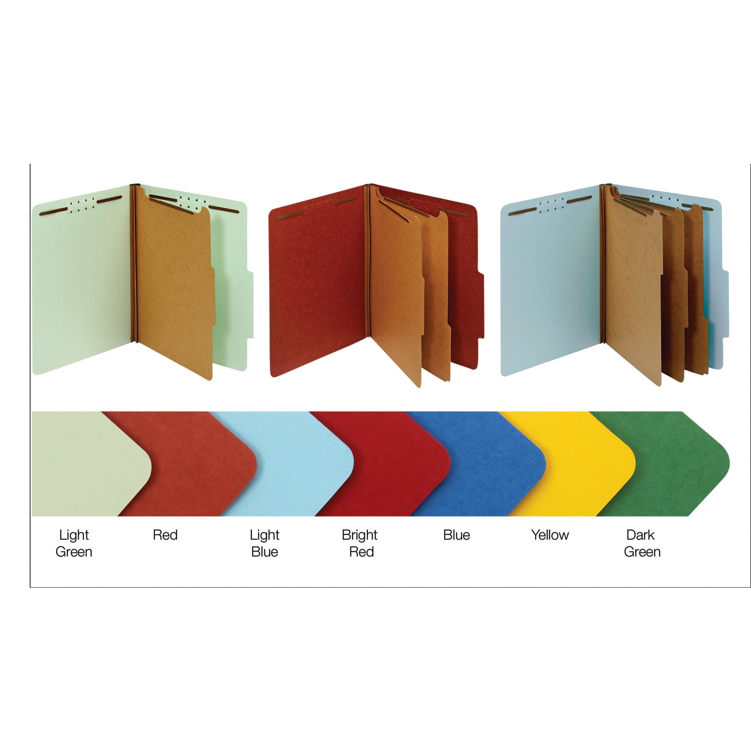 Office Depot Brand Classification Folders, 1 Divider, Letter Size (8-1/2in x 11in), 1-3/4in Expansion, Light Green, Box Of 10 - Image 4