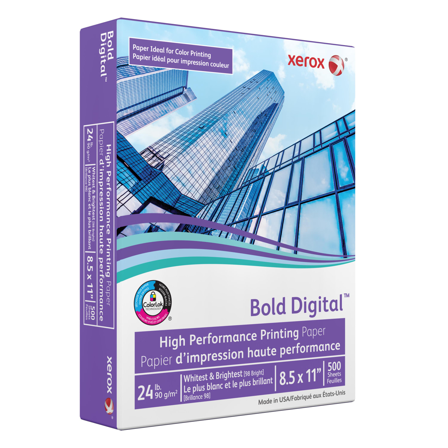 Xerox Bold Digital Printing Paper, 1 Ream, Letter Size (8 1/2in x 11in), 98 (U.S.) Brightness, 24 Lb, FSC Certified, Ream Of 500 sheets - Image 4