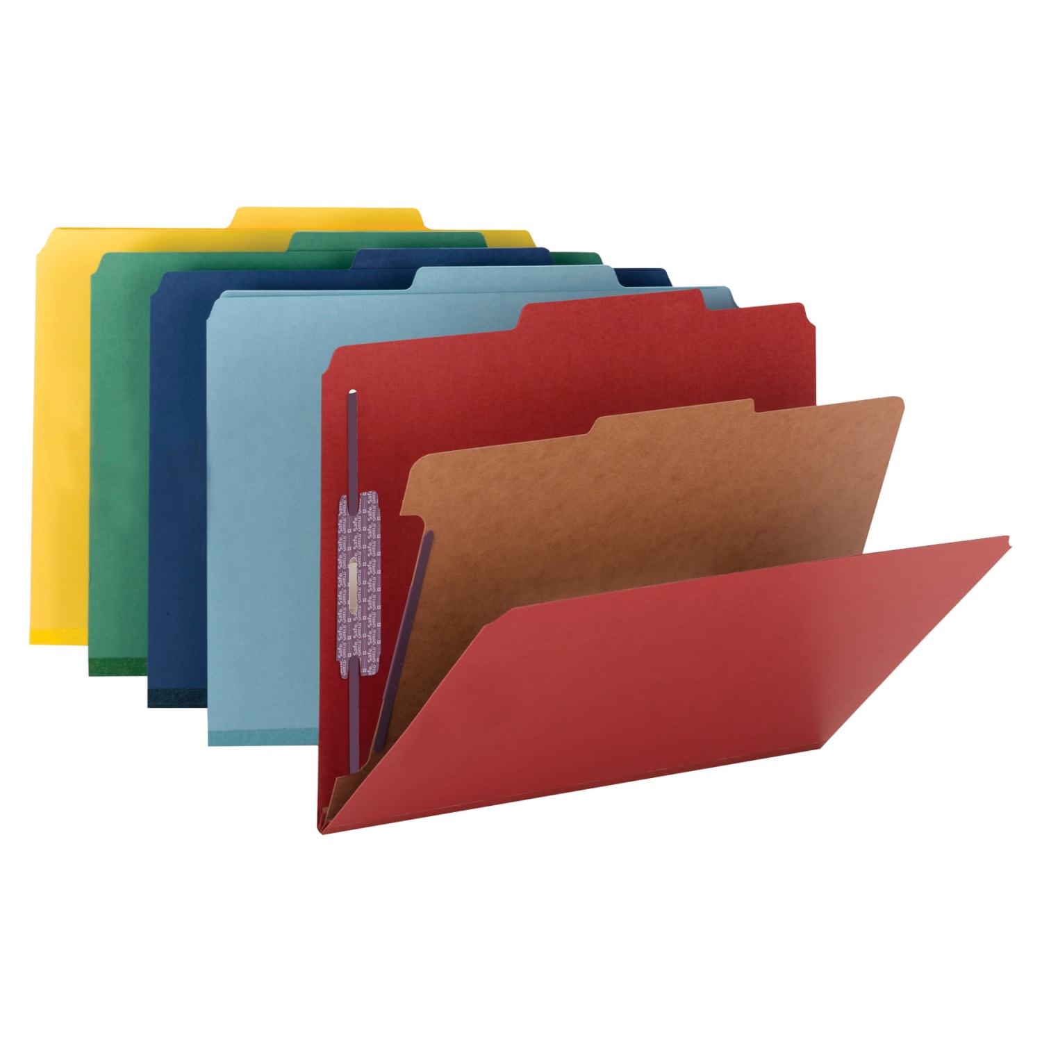 Smead Classification Folders, With SafeSHIELD Coated Fasteners, 1 Divider, 2in Expansion, Letter Size, Yellow, Box Of 10 - Image 3