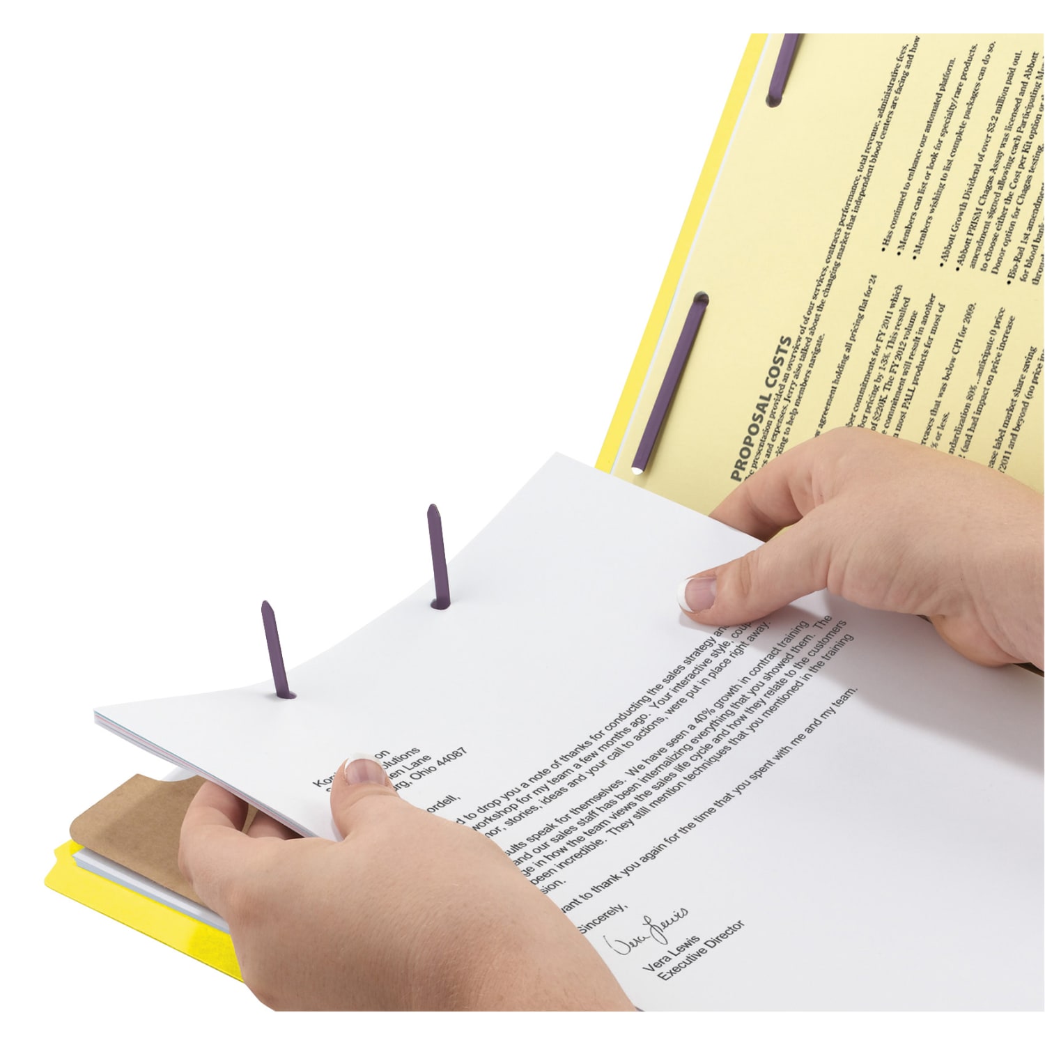 Smead Classification Folders, With SafeSHIELD Coated Fasteners, 1 Divider, 2in Expansion, Letter Size, Yellow, Box Of 10 - Image 5