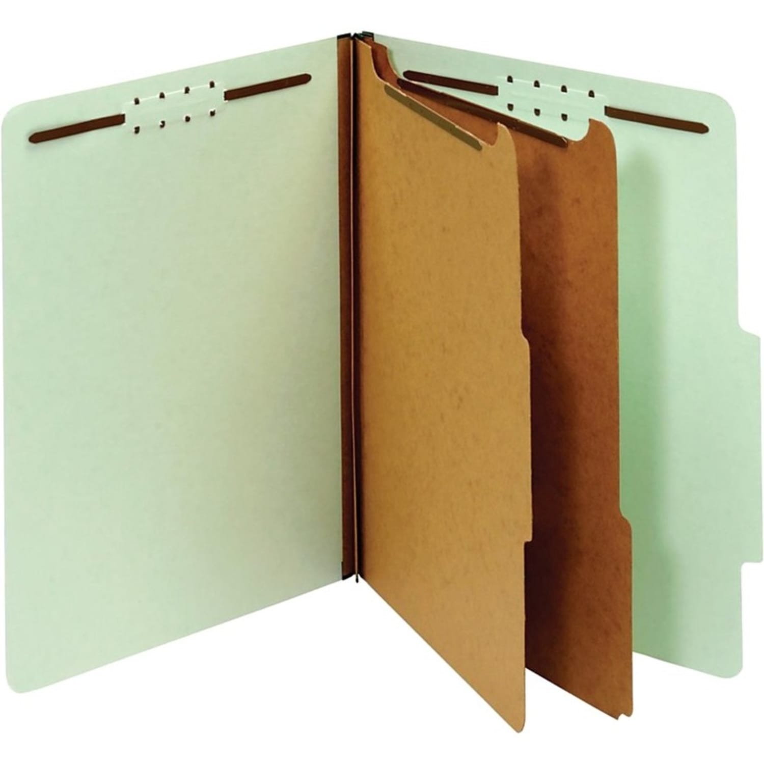 Office Depot Brand Pressboard Classification Folders With Fasteners, Letter Size (8-1/2in x 11in), 2-1/2in Expansion, Green, Box Of 10 - Image 3
