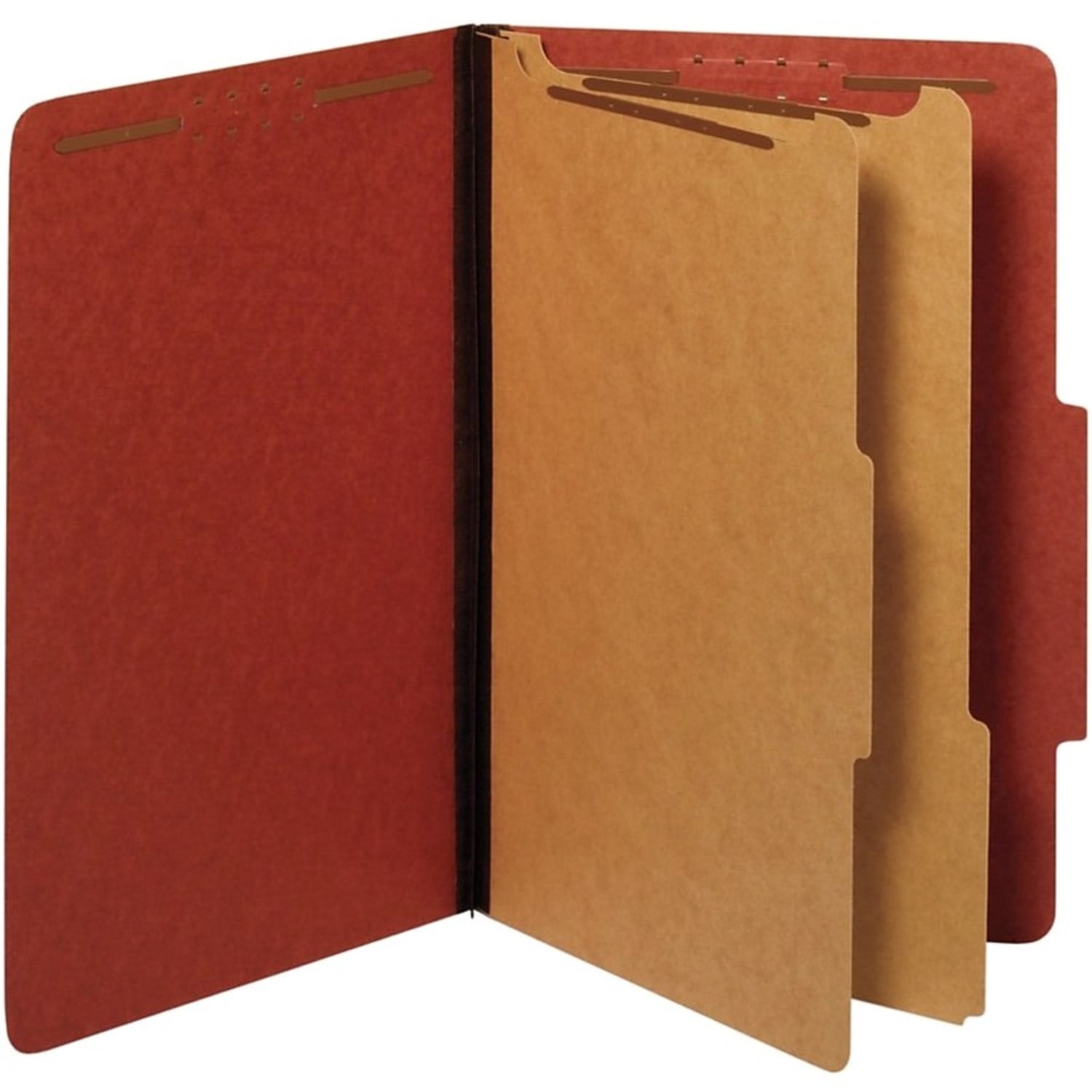 Office Depot Brand Pressboard Classification Folders With Fasteners, Legal Size, 100% Recycled, Red, Pack Of 10 Folders - Image 3