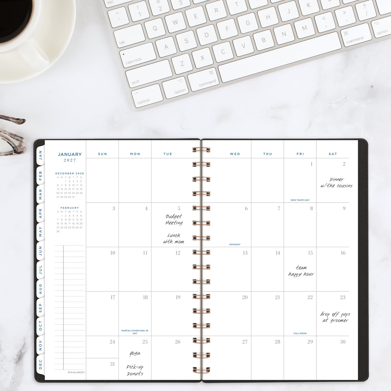AT-A-GLANCE Signature Collection 2026 Weekly Monthly Planner, Black, Small, 5 1/2in x 8 1/2in - Image 4
