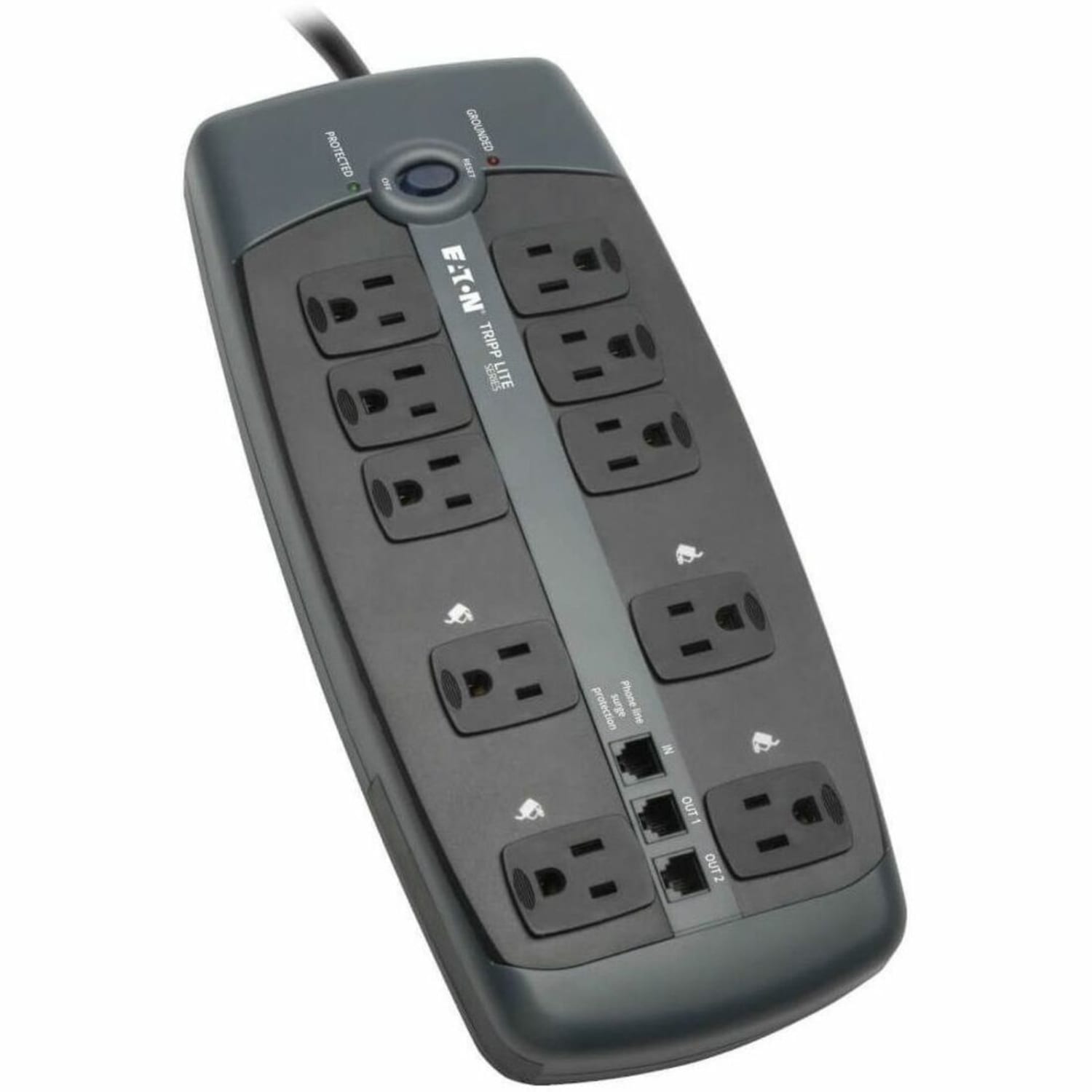 Tripp Lite Protect It 10-Outlet Surge Protector, 8ft Cord, Black