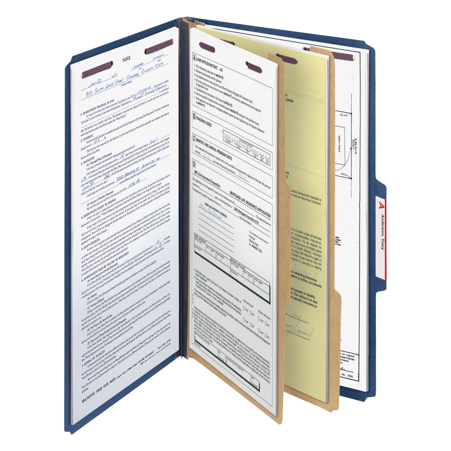 Smead Classification Folders, Top-Tab With SafeSHIELD Coated Fasteners, 2in Expansion, Legal Size, 50% Recycled, Dark Blue, Box Of 10 - Image 3