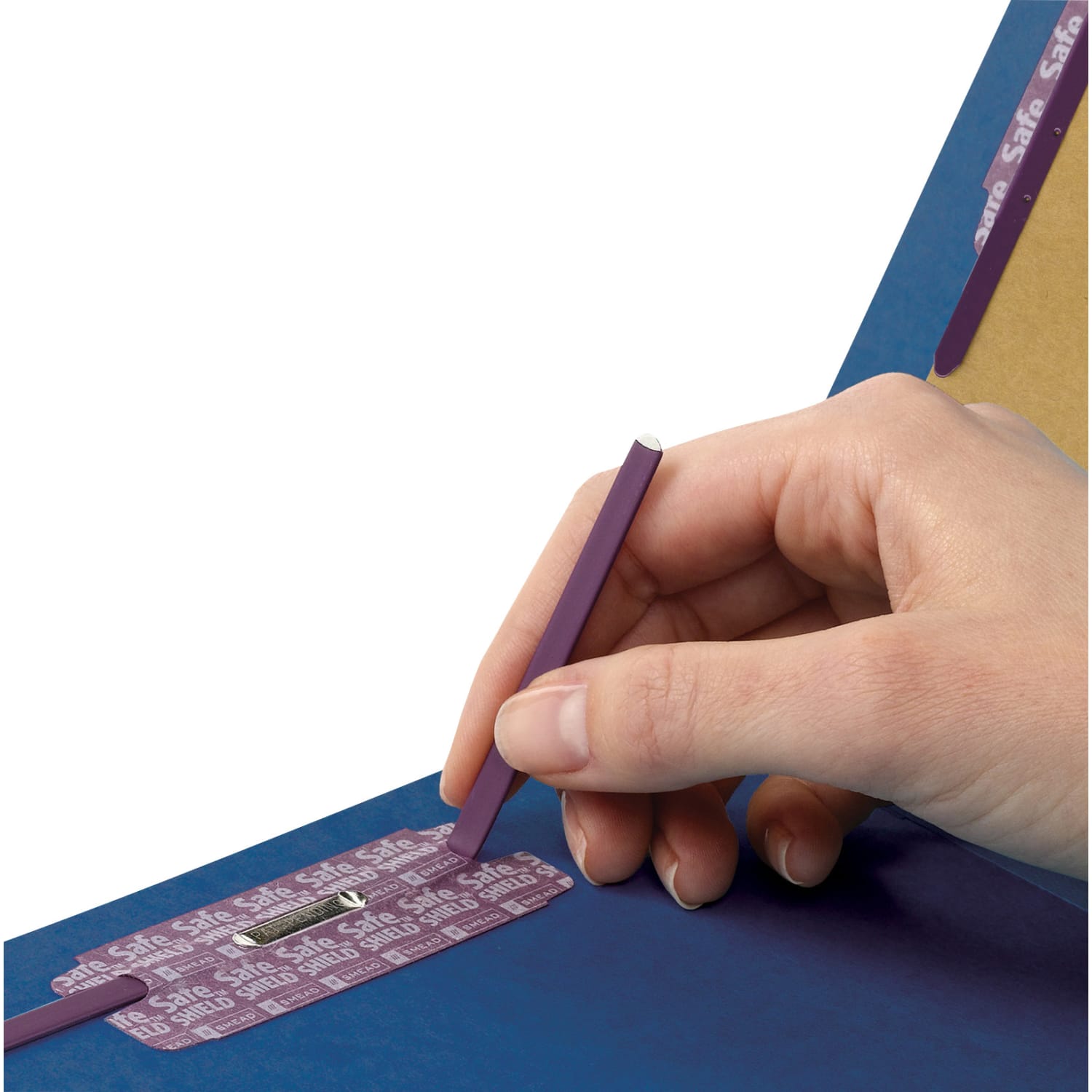 Smead Classification Folders, Top-Tab With SafeSHIELD Coated Fasteners, 2in Expansion, Legal Size, 50% Recycled, Dark Blue, Box Of 10 - Image 6