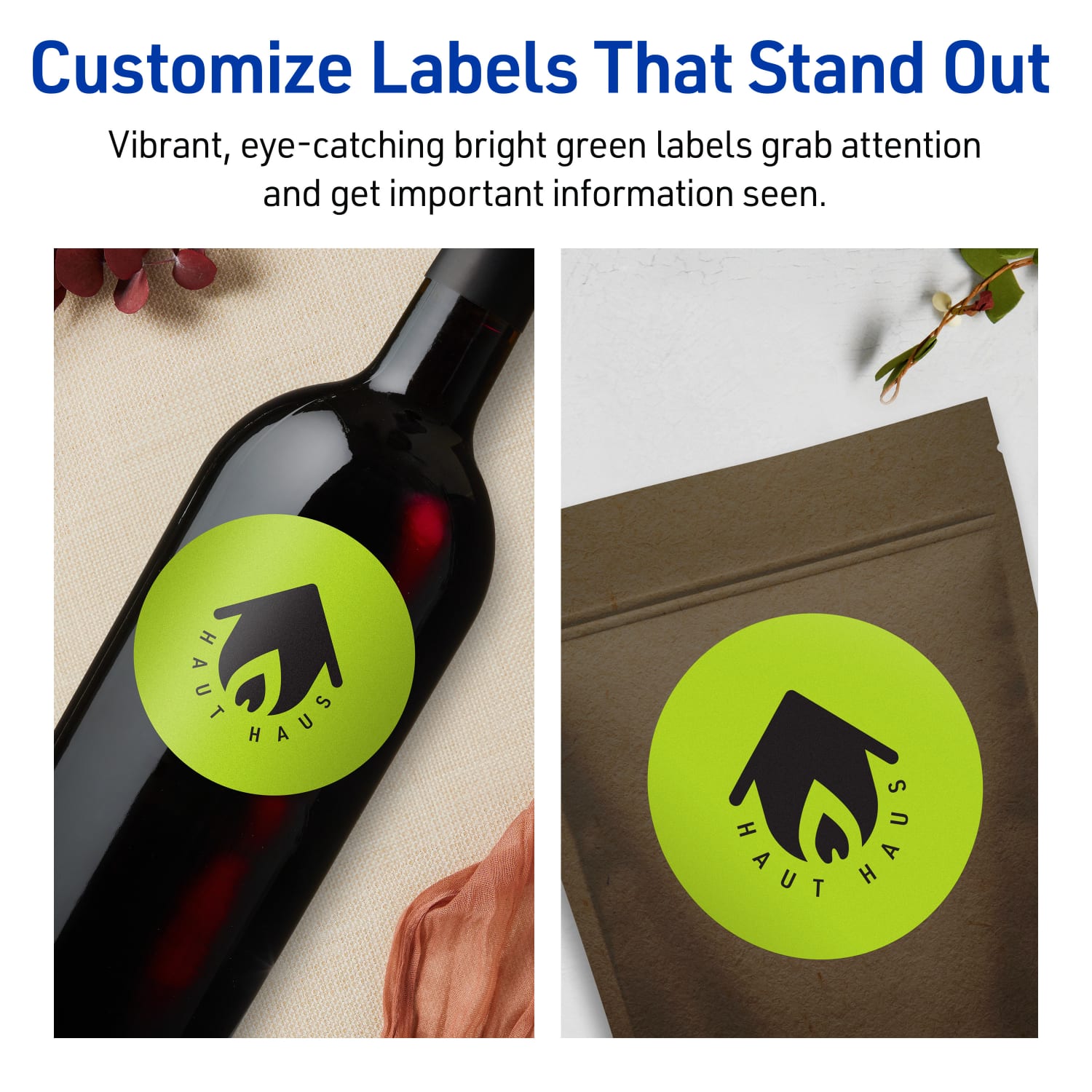 Avery Print-To-The-Edge Labels With Sure Feed Technology And Easy Peel Label Feature, 94514-BGP40, Round, 3-1/2in, Matte Bright Green, Pack of 160 - Image 4